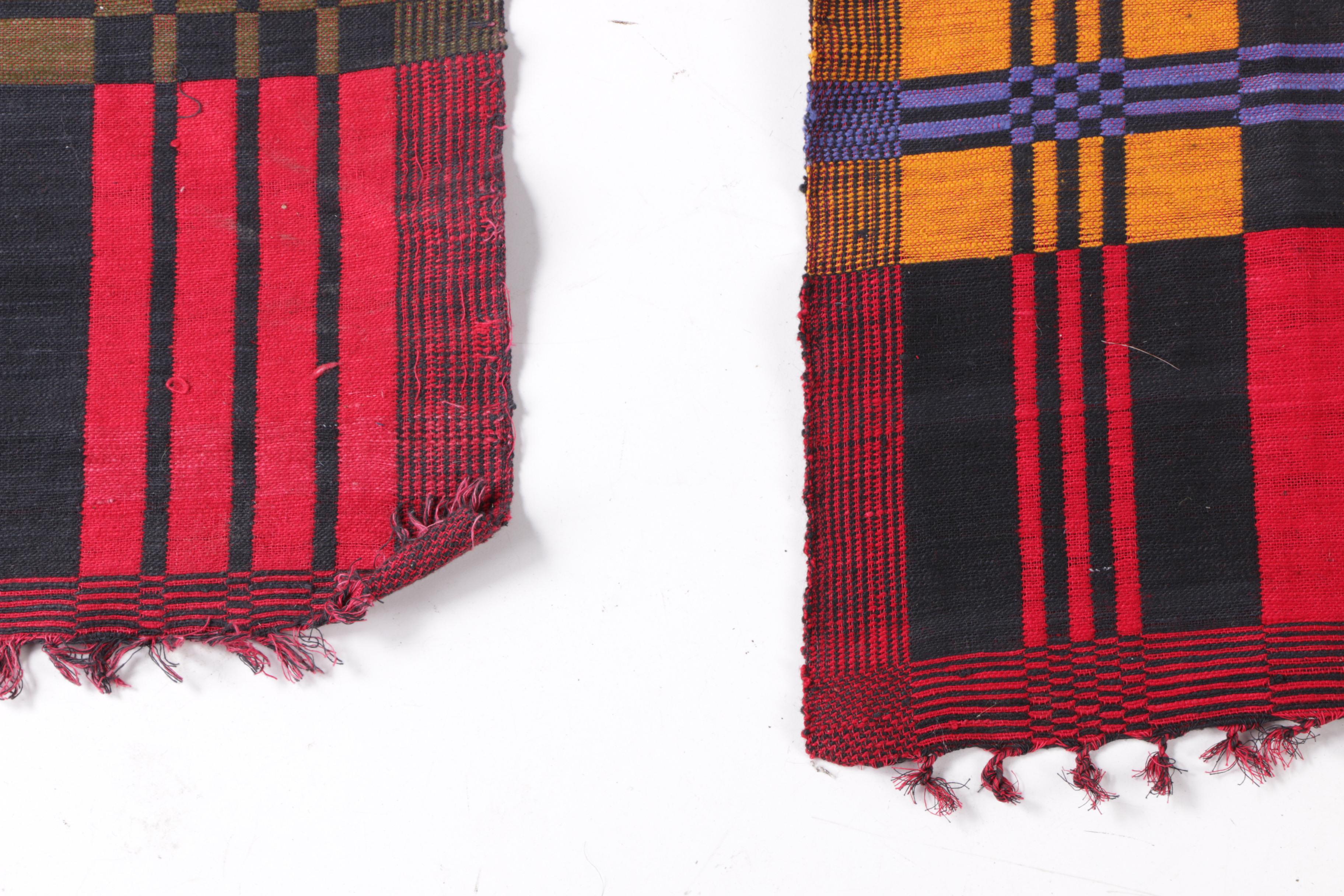 Vintage Burmese Woven Wool Throw Blankets