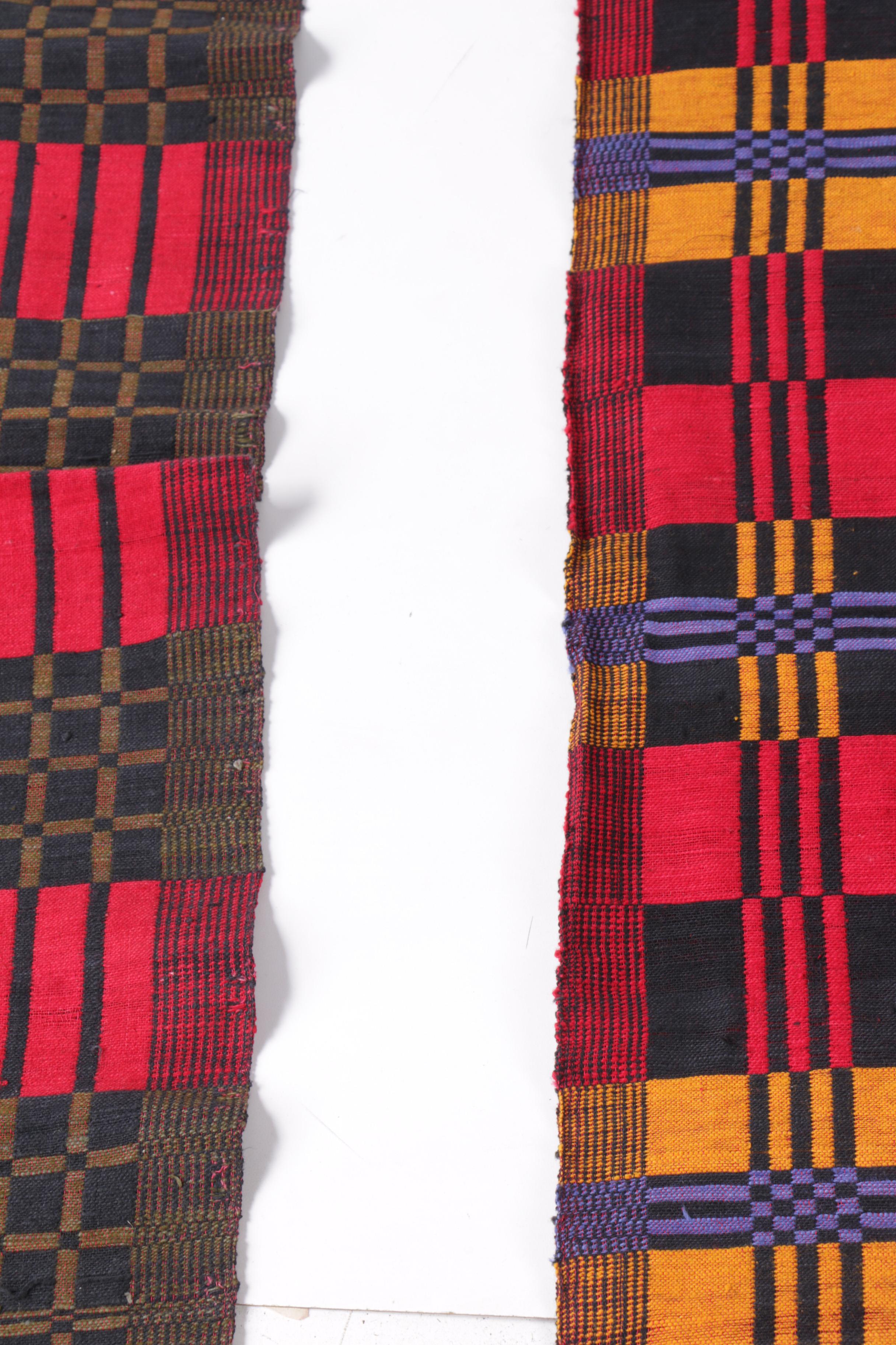 Vintage Burmese Woven Wool Throw Blankets