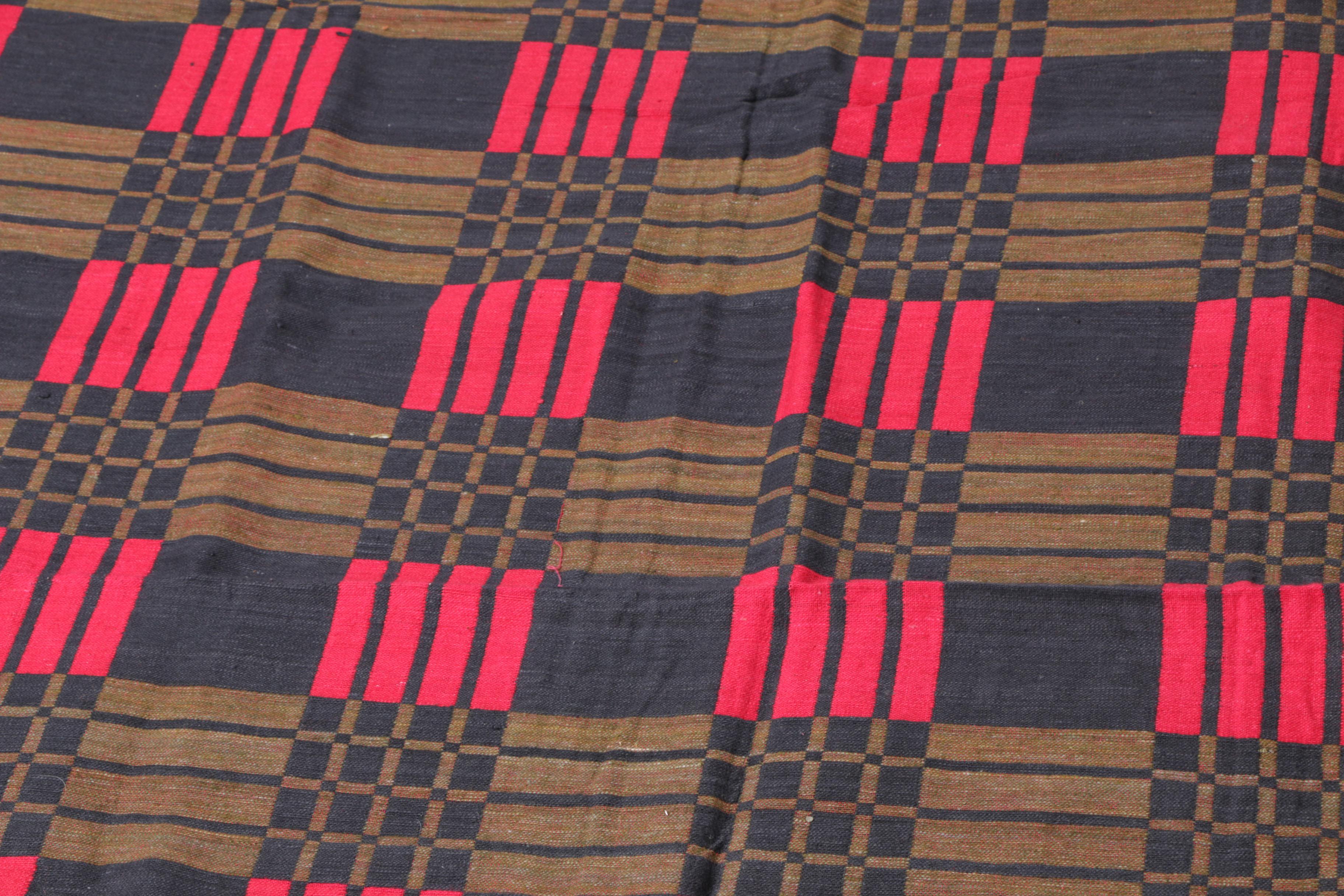 Vintage Burmese Woven Wool Throw Blankets