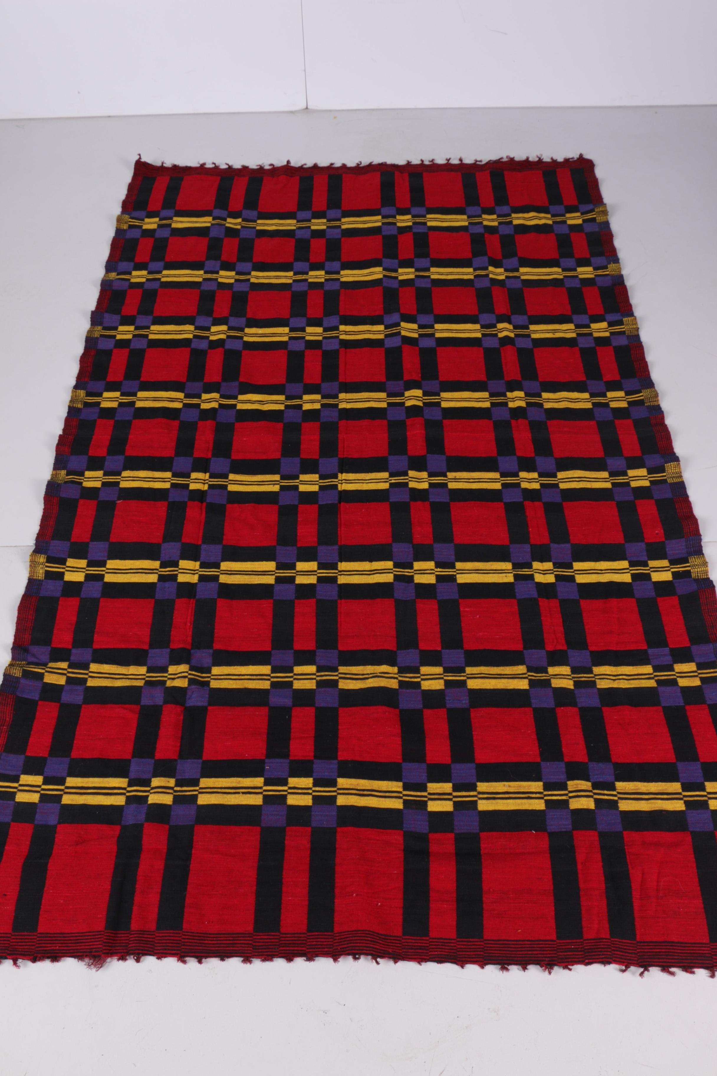 Vintage Burmese Woven Wool Throw Blankets