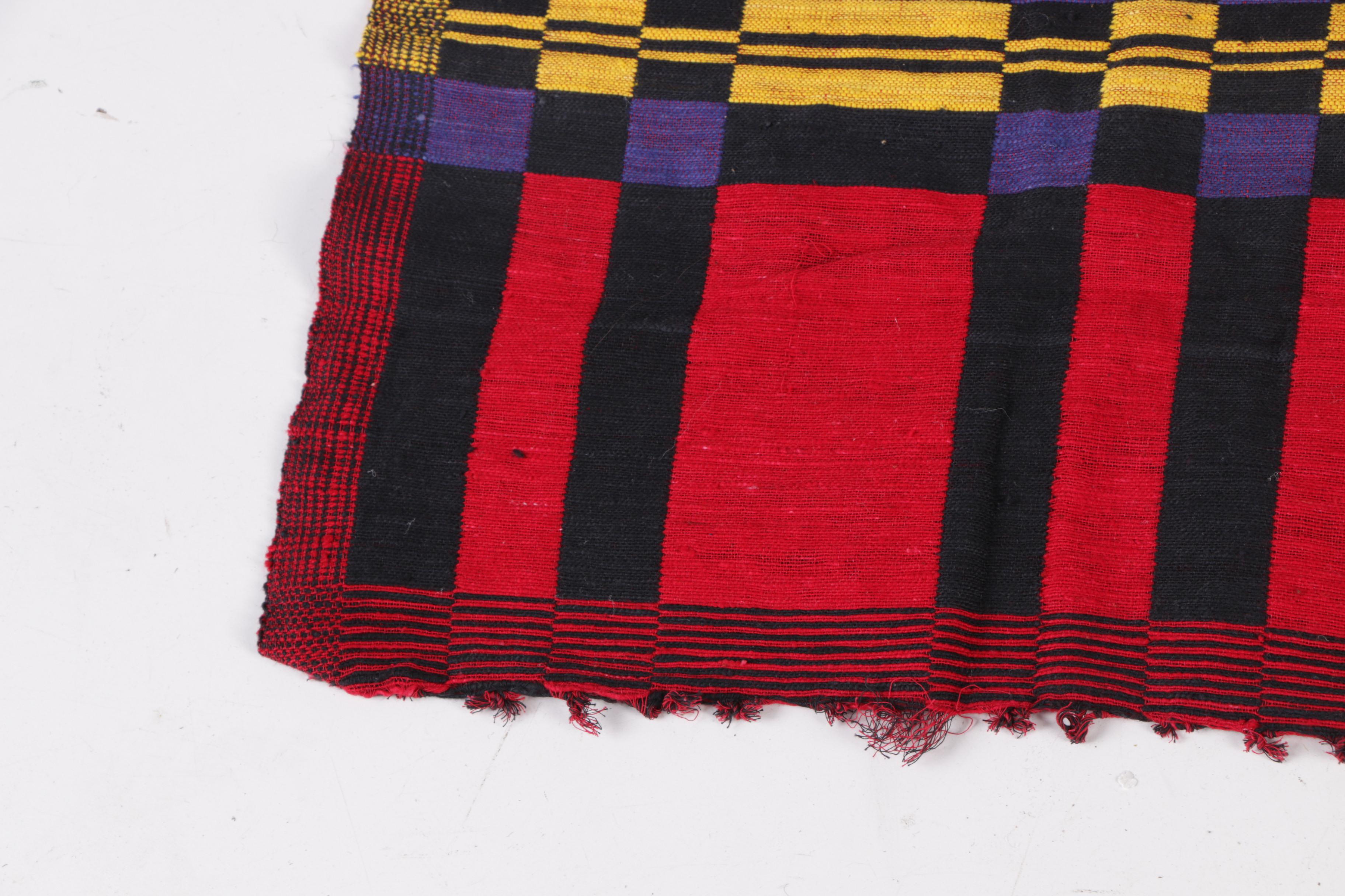 Vintage Burmese Woven Wool Throw Blankets