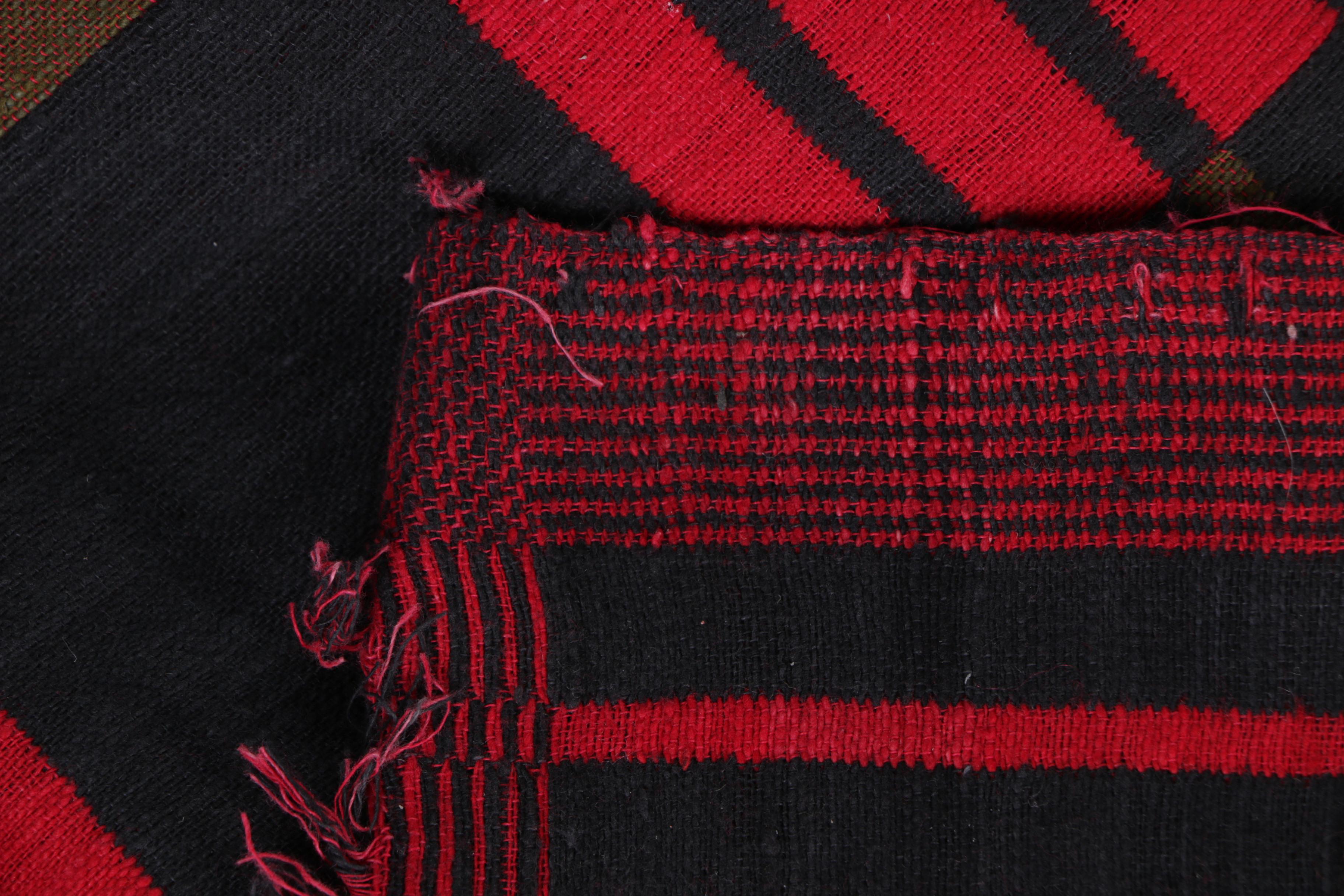 Vintage Burmese Woven Wool Throw Blankets