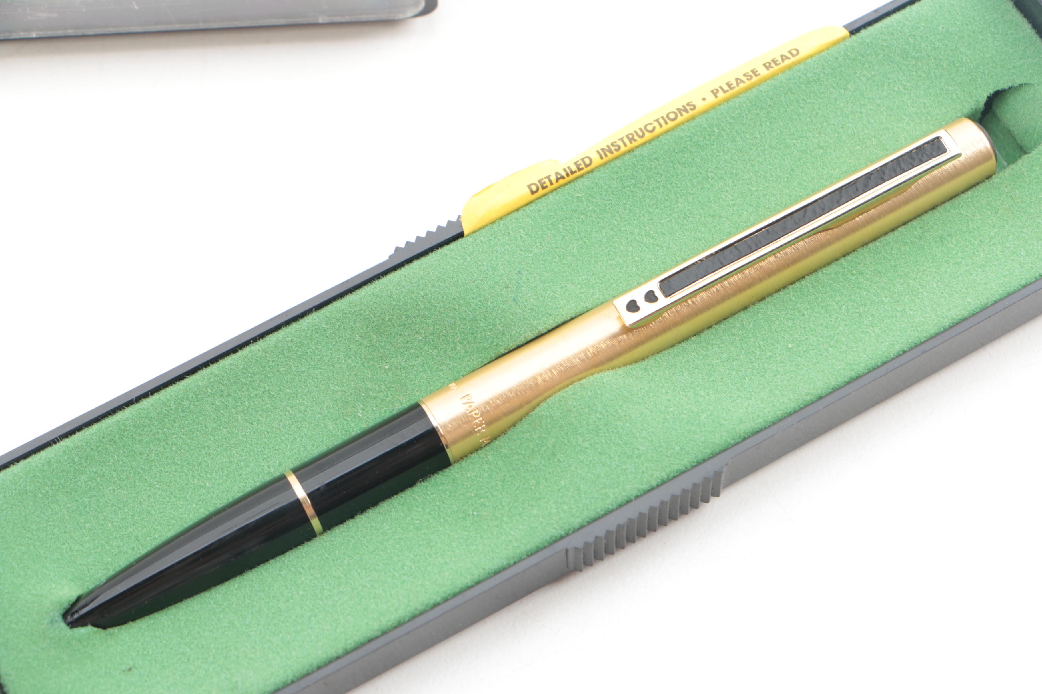 Parker Fountain and Ballpoint Pen Set with Other Office Pens