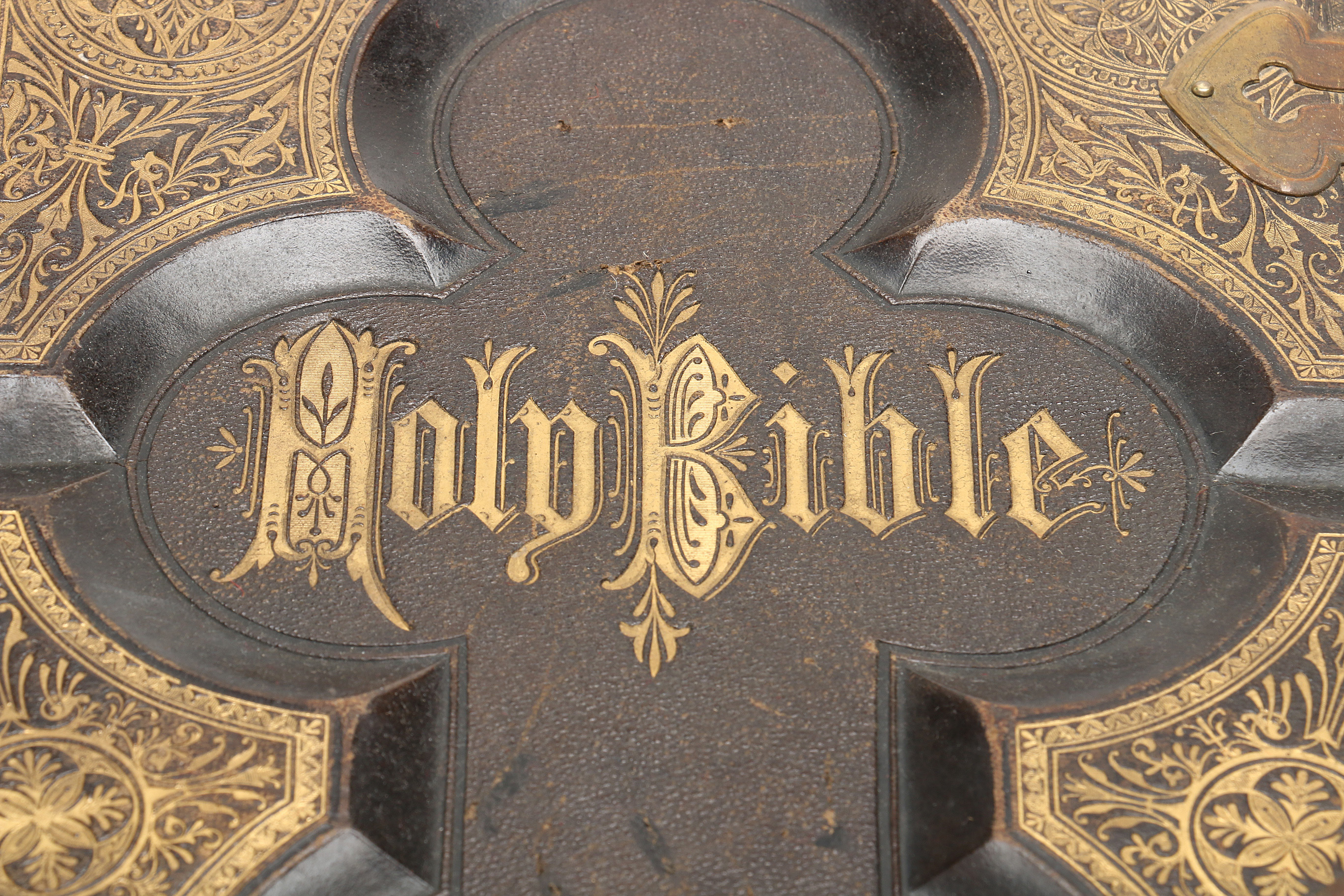 Antique Leather "Holy Bible" with Illustrations