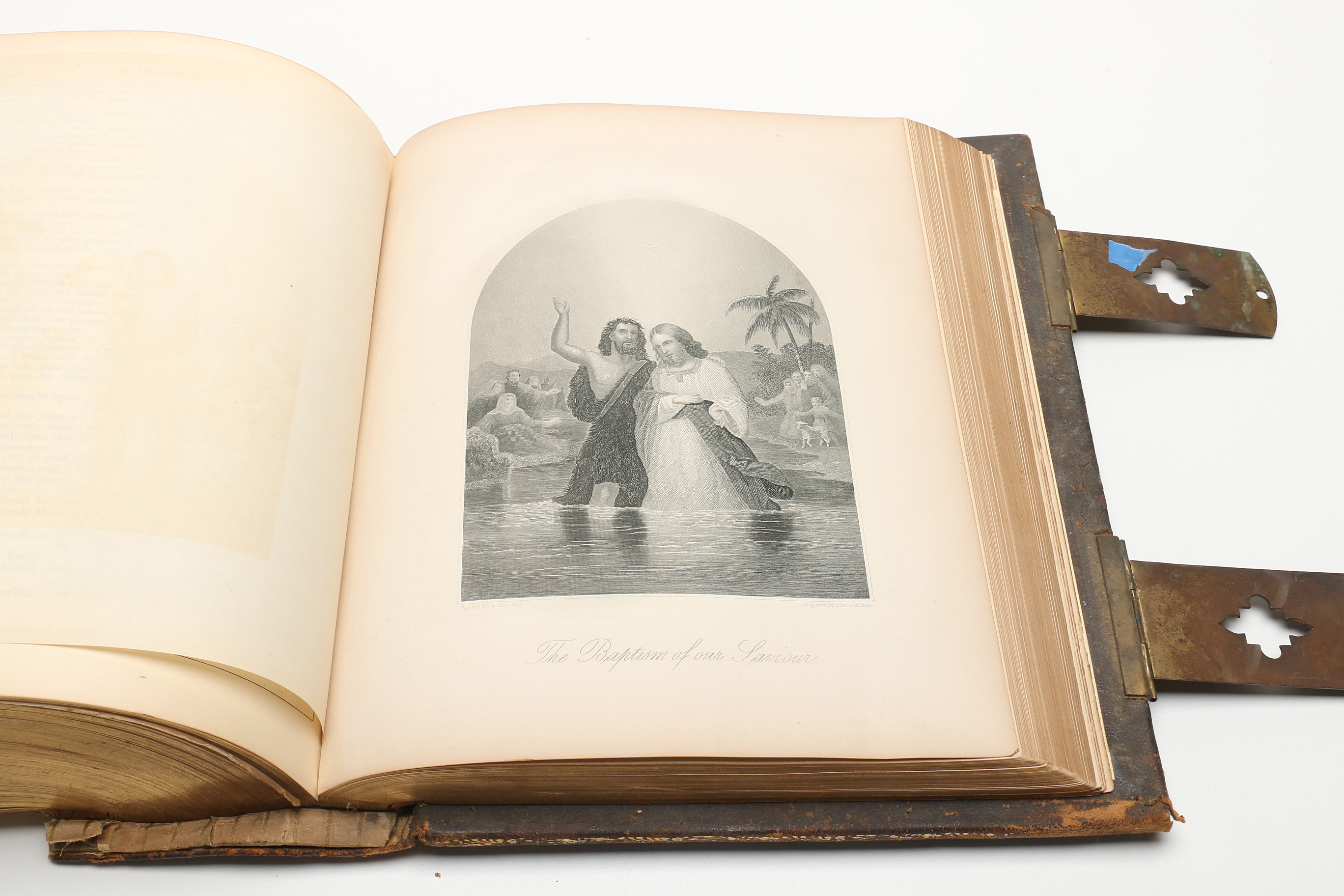 Antique Leather "Holy Bible" with Illustrations