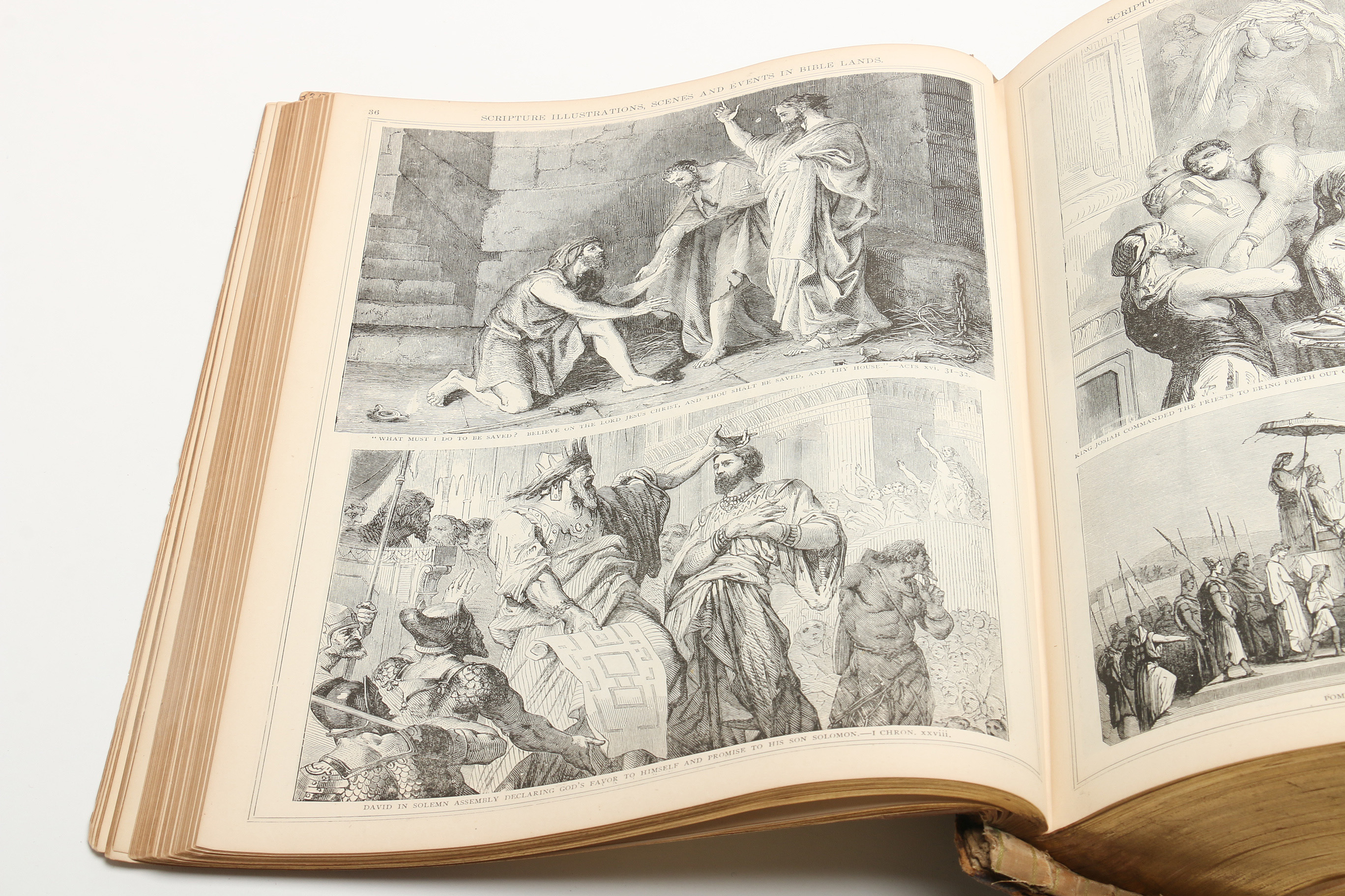 Antique Leather "Holy Bible" with Illustrations