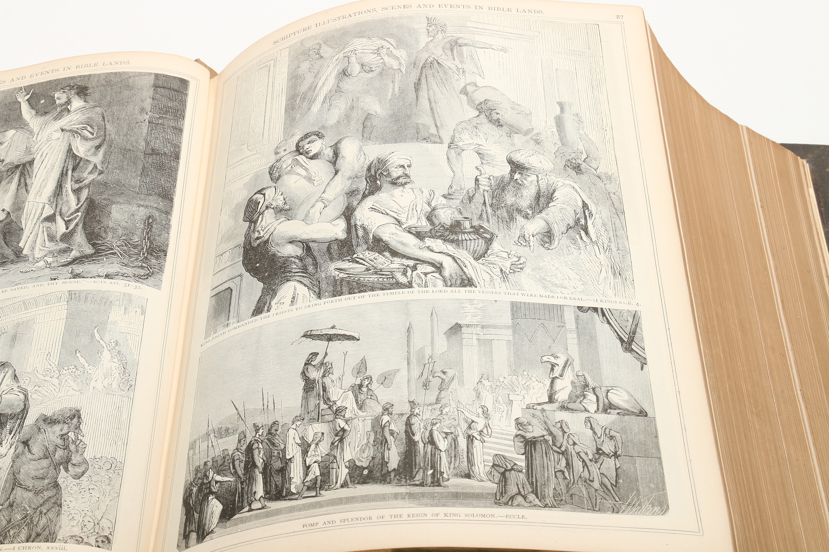 Antique Leather "Holy Bible" with Illustrations