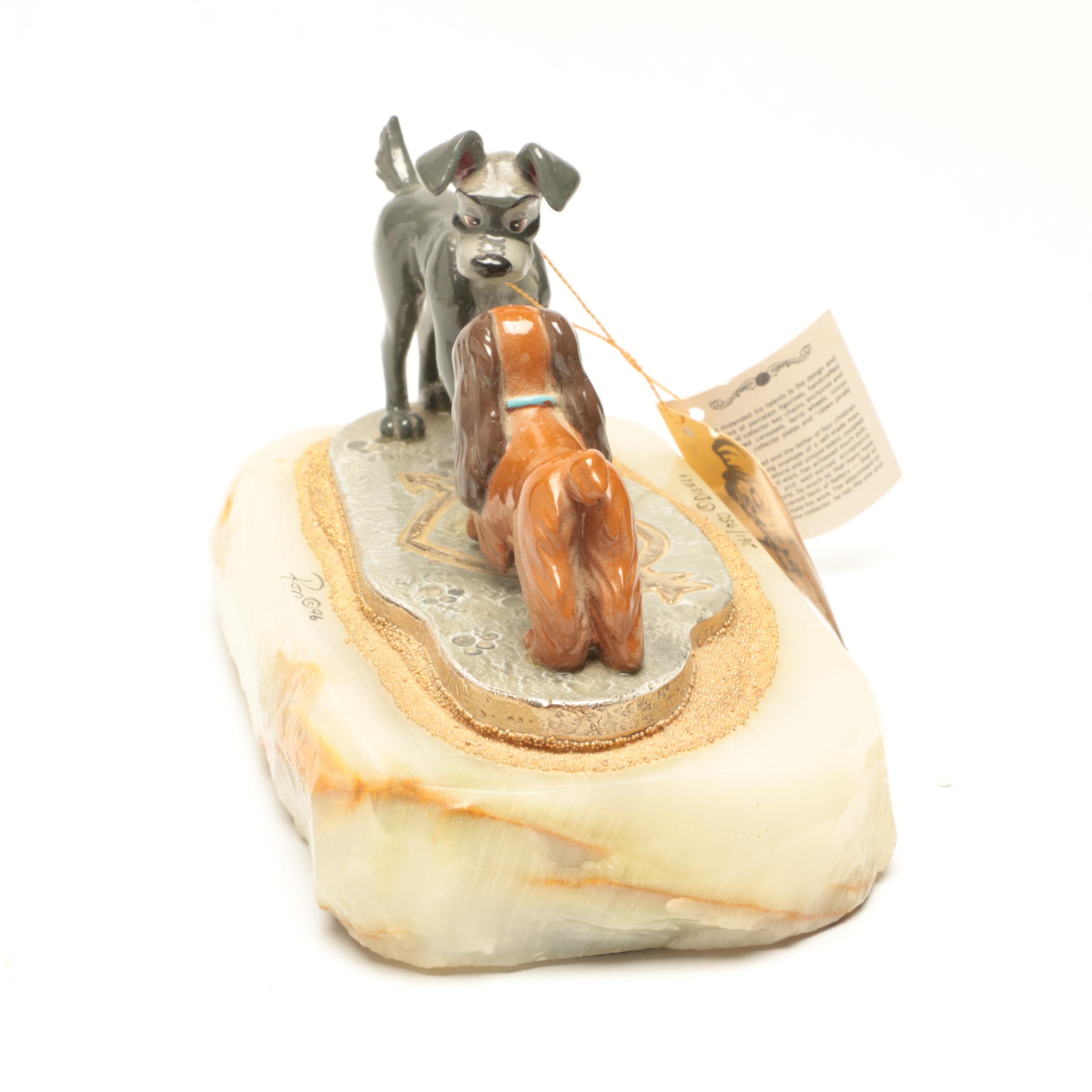 Disney Lady & the Tramp Statue Signed by Artist Ron Lee