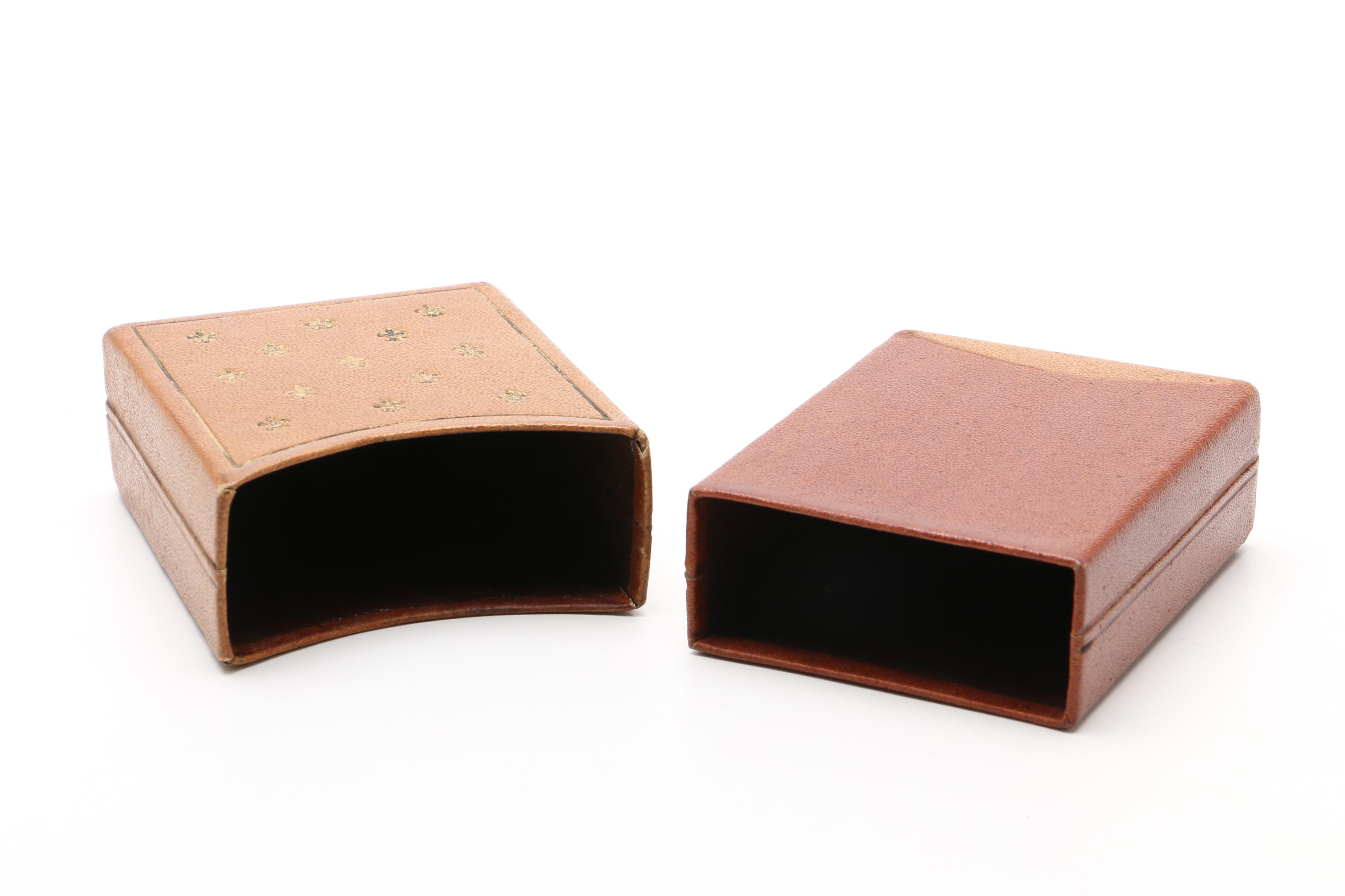 Vintage  Leather Playing Card Boxes