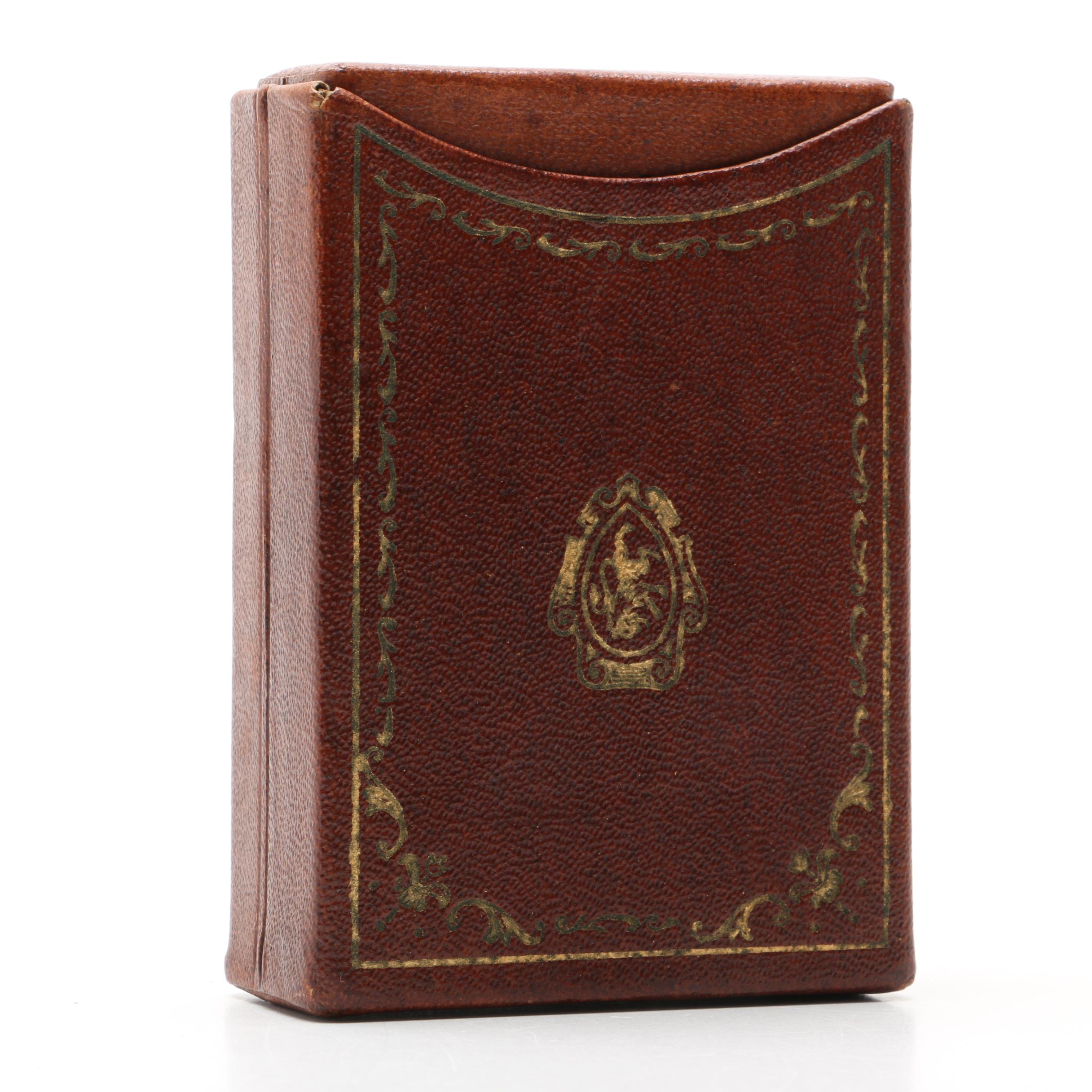 Vintage  Leather Playing Card Boxes