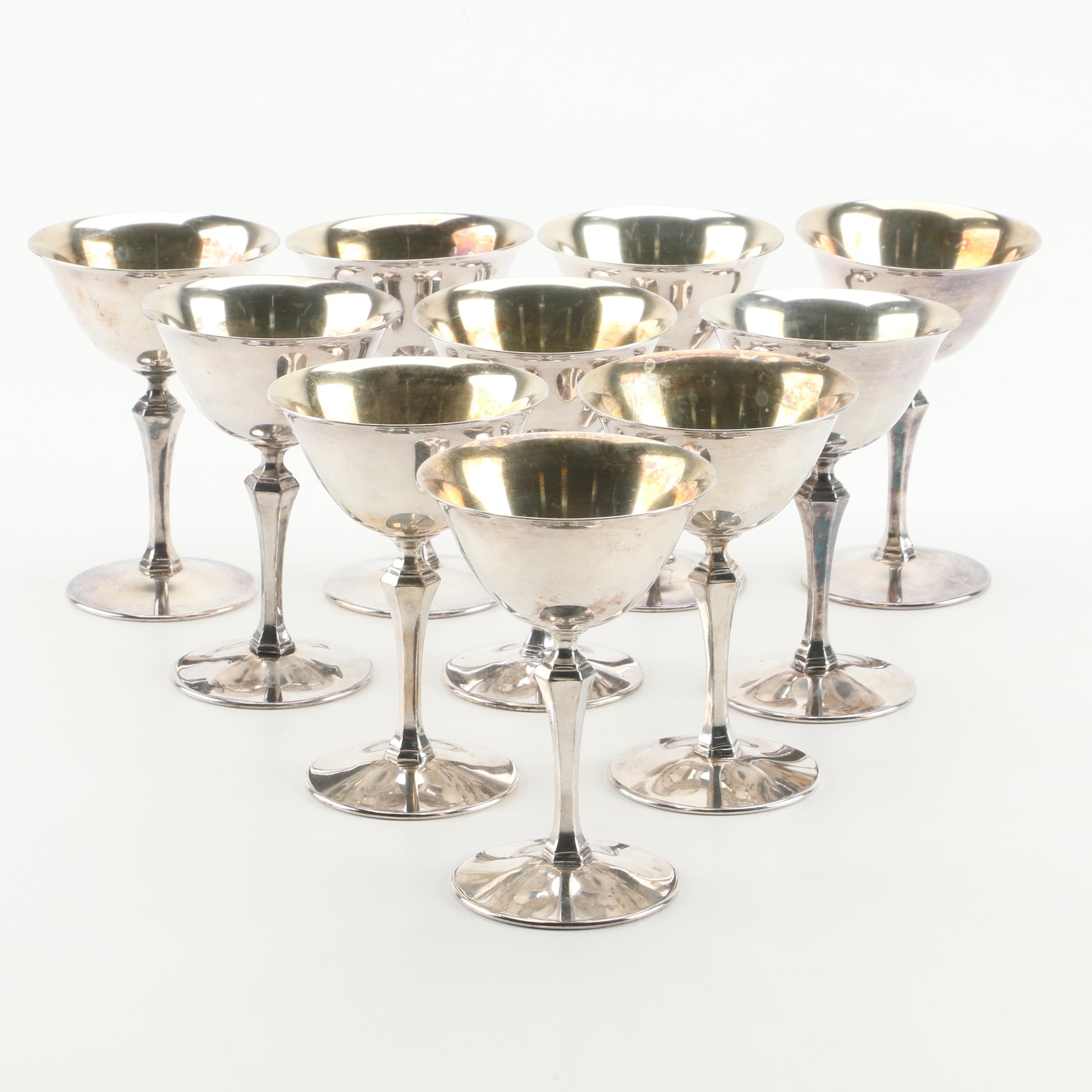 Vinatge Pairpoint Silver Plate Wine Goblet Set