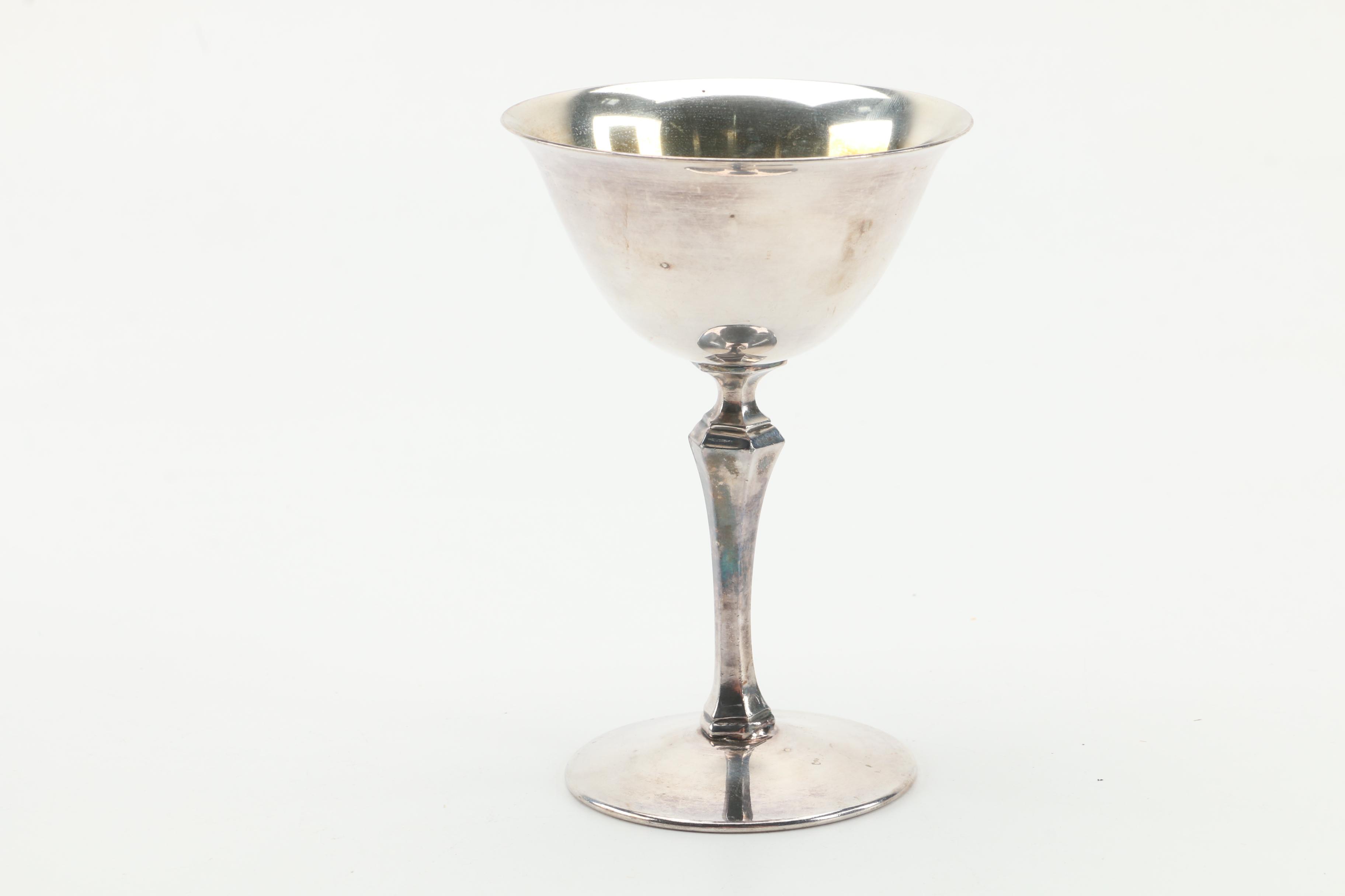 Vinatge Pairpoint Silver Plate Wine Goblet Set