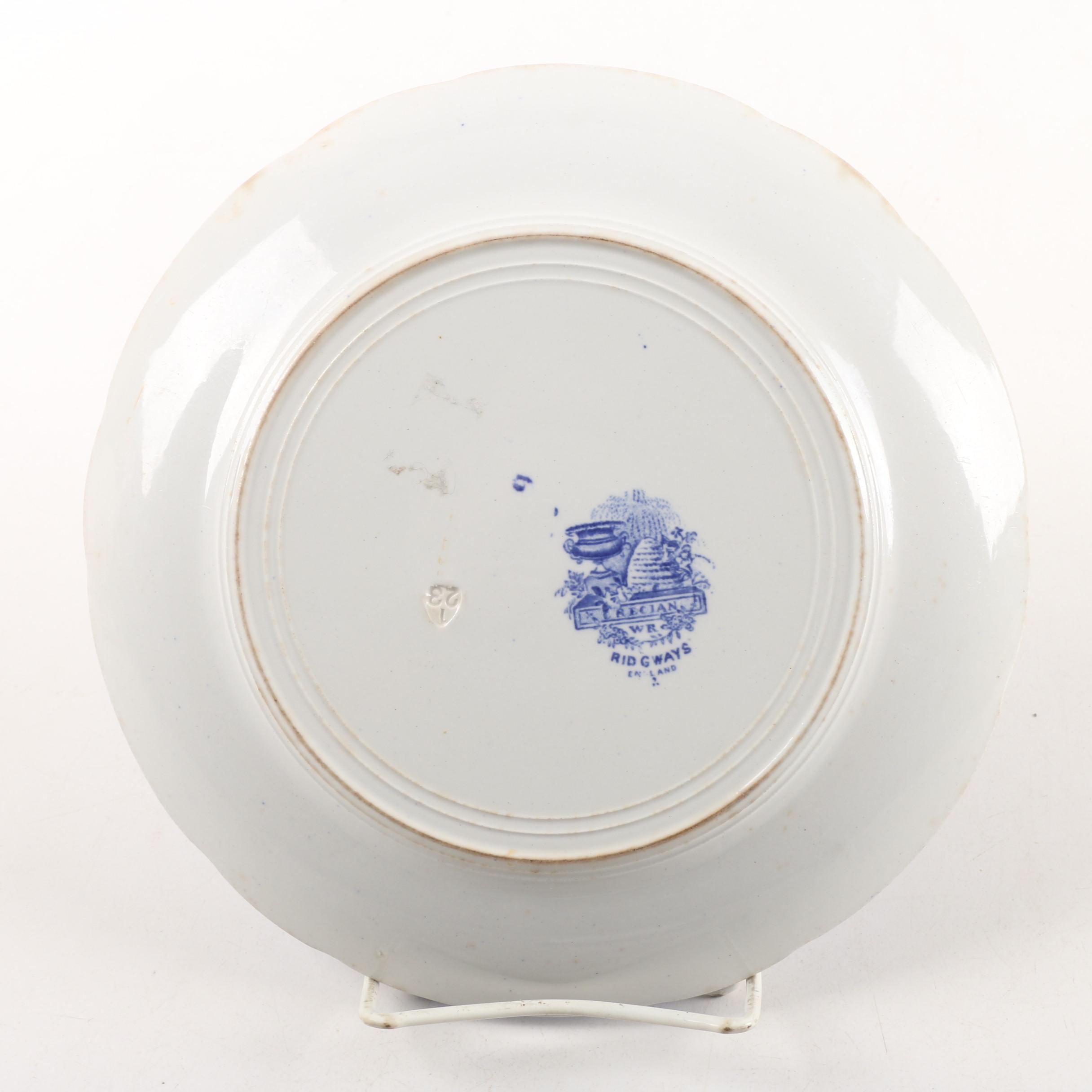 Antique Ridgways "Grecian" Transfer Printed Earthenware Plate