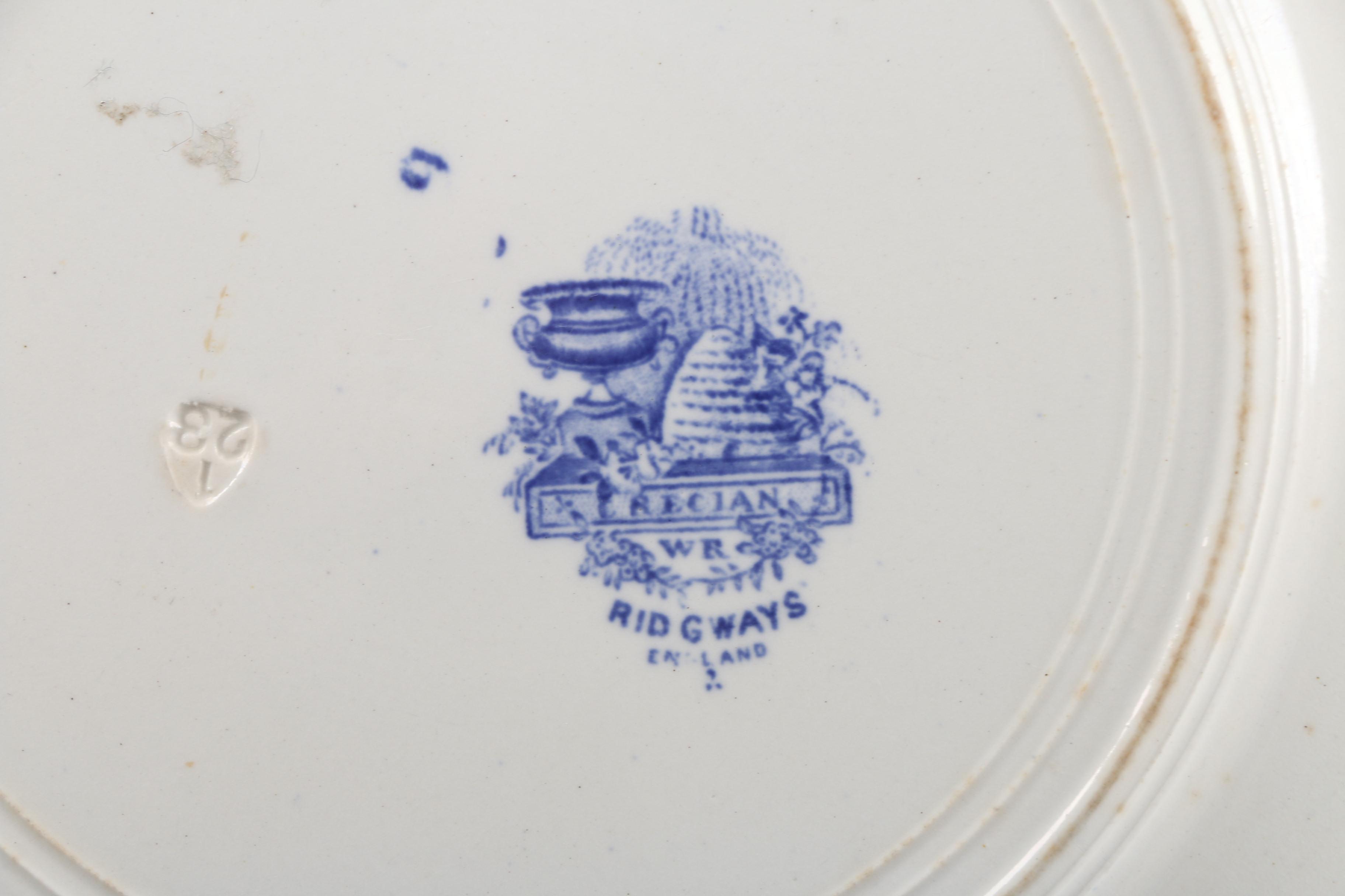 Antique Ridgways "Grecian" Transfer Printed Earthenware Plate