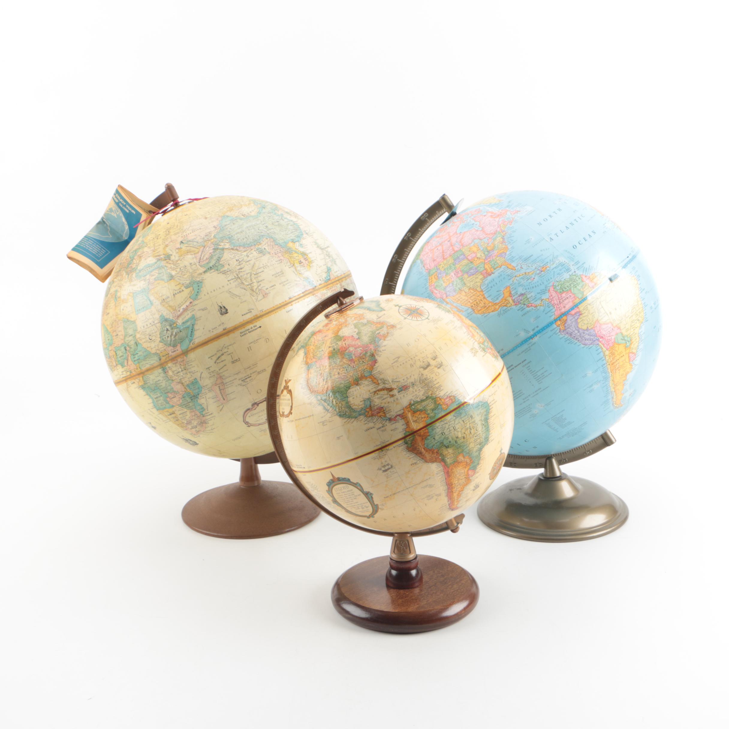 Vintage Desktop Globes by Reploge and the George F. Cram Company