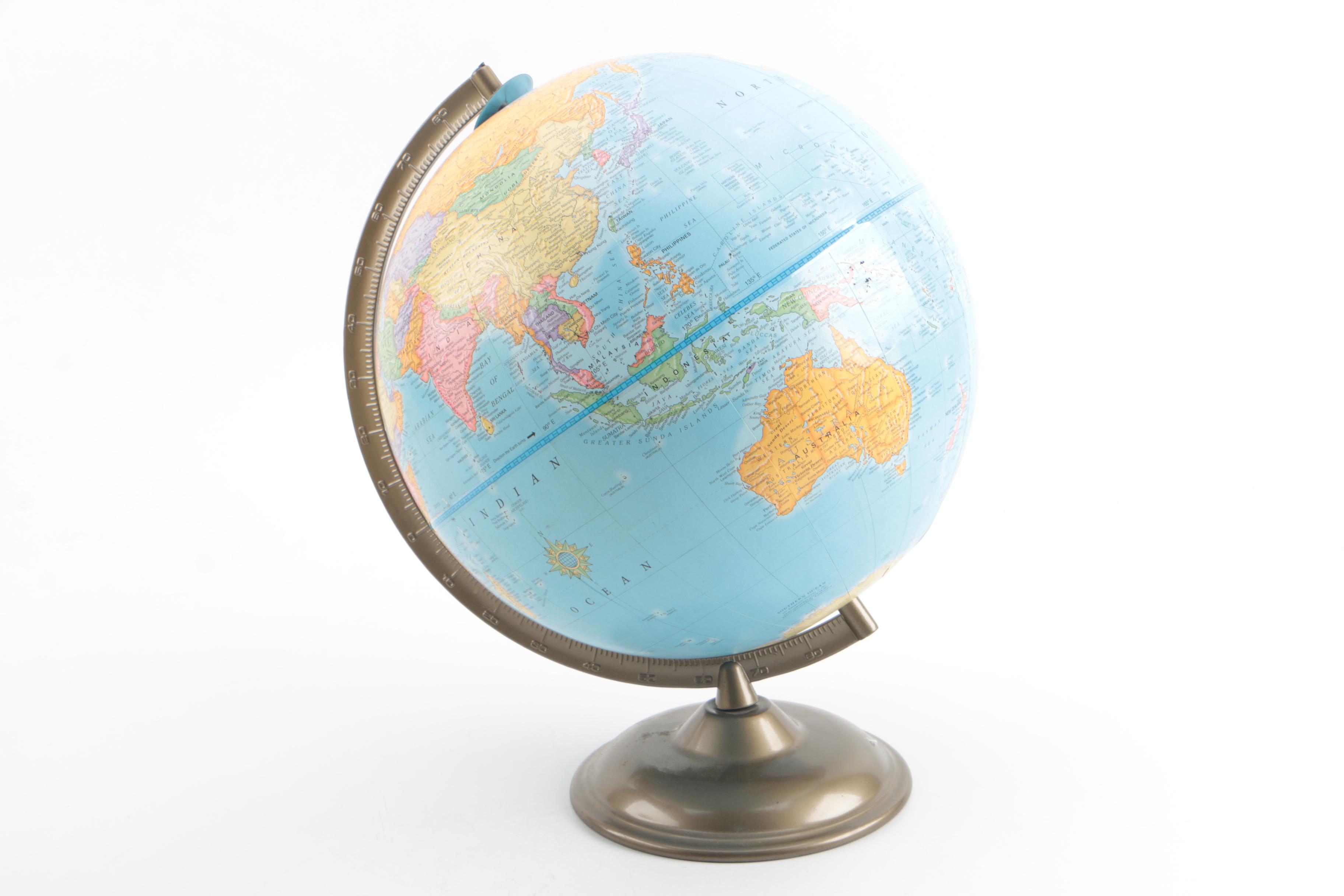 Vintage Desktop Globes by Reploge and the George F. Cram Company