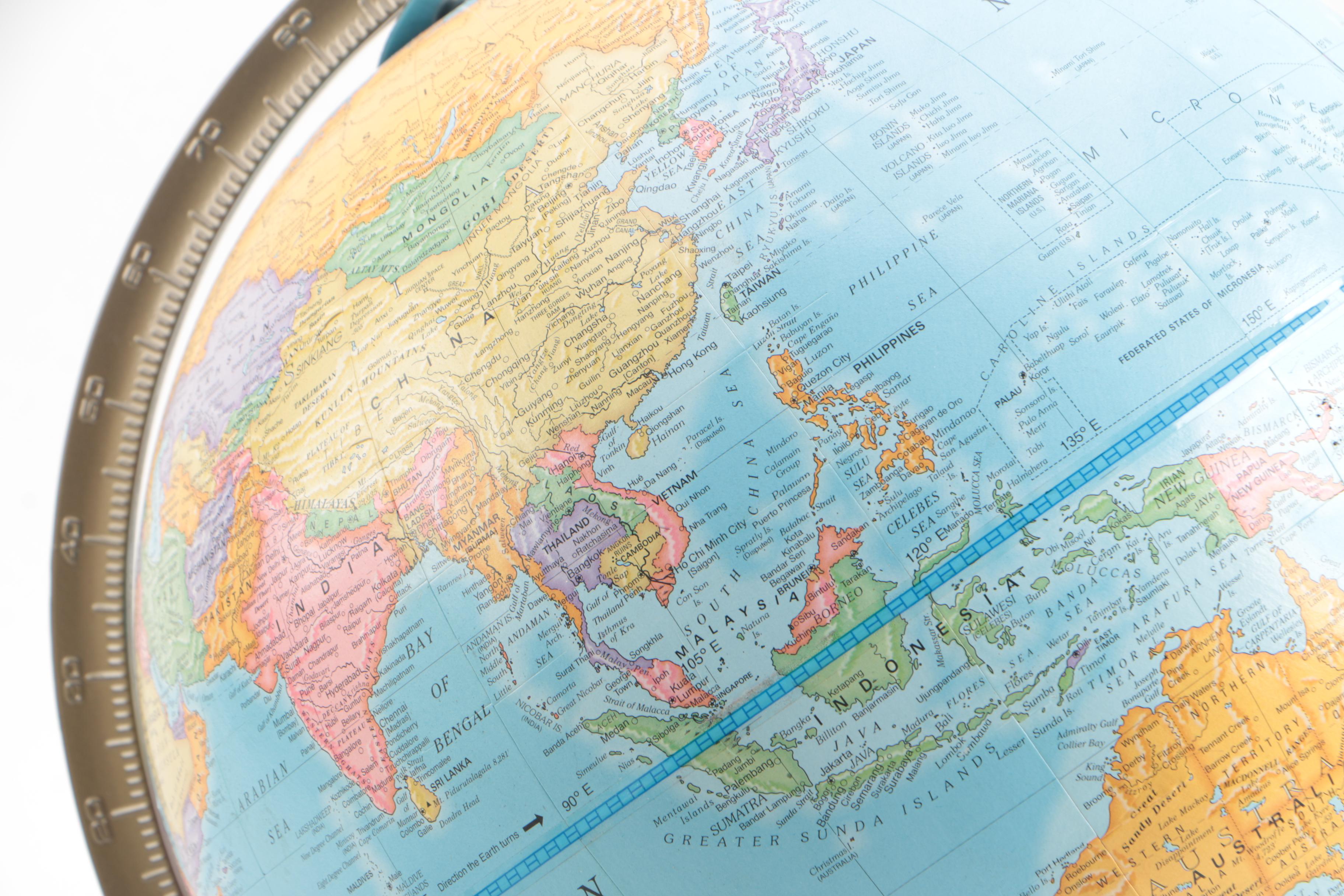 Vintage Desktop Globes by Reploge and the George F. Cram Company