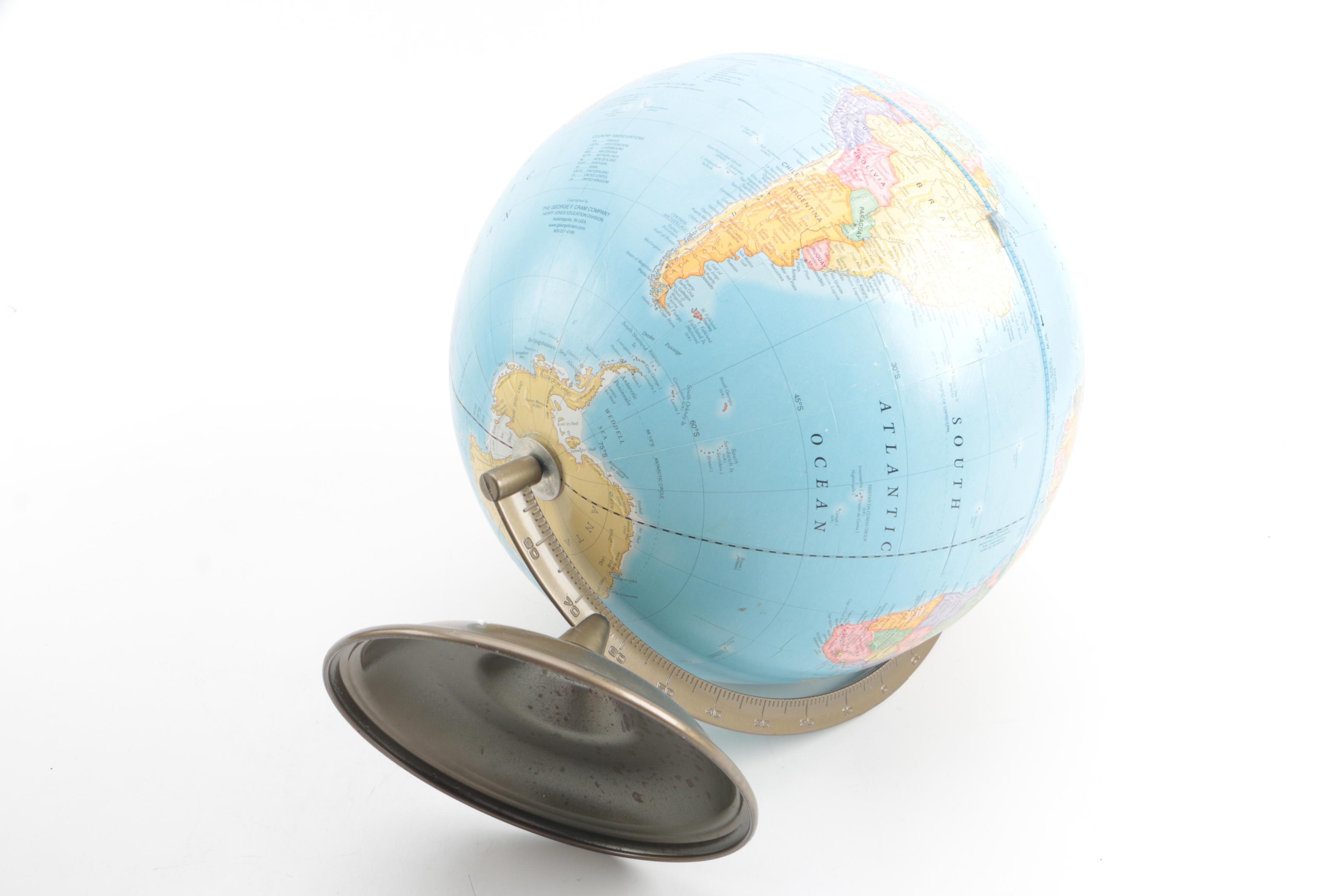 Vintage Desktop Globes by Reploge and the George F. Cram Company