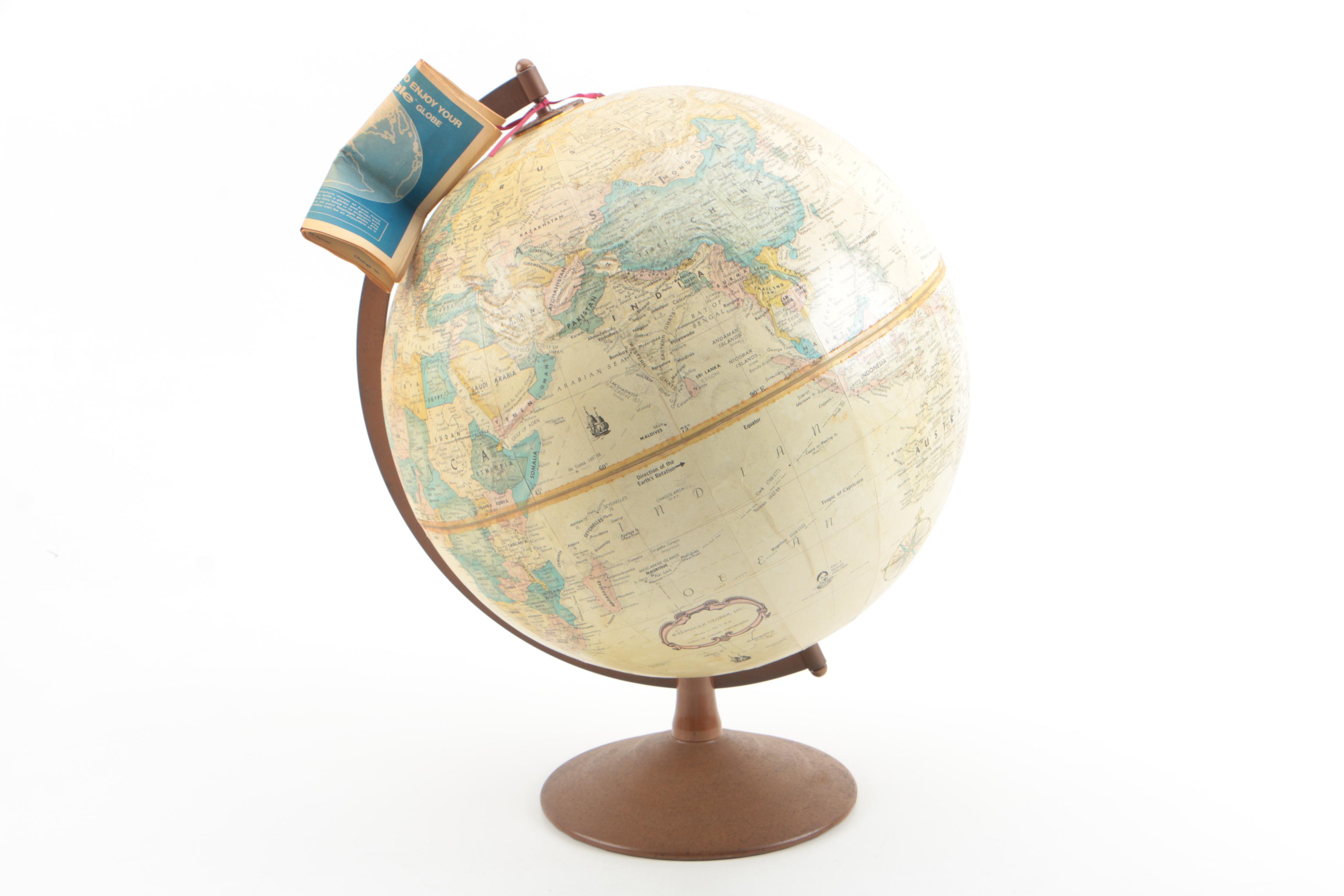 Vintage Desktop Globes by Reploge and the George F. Cram Company