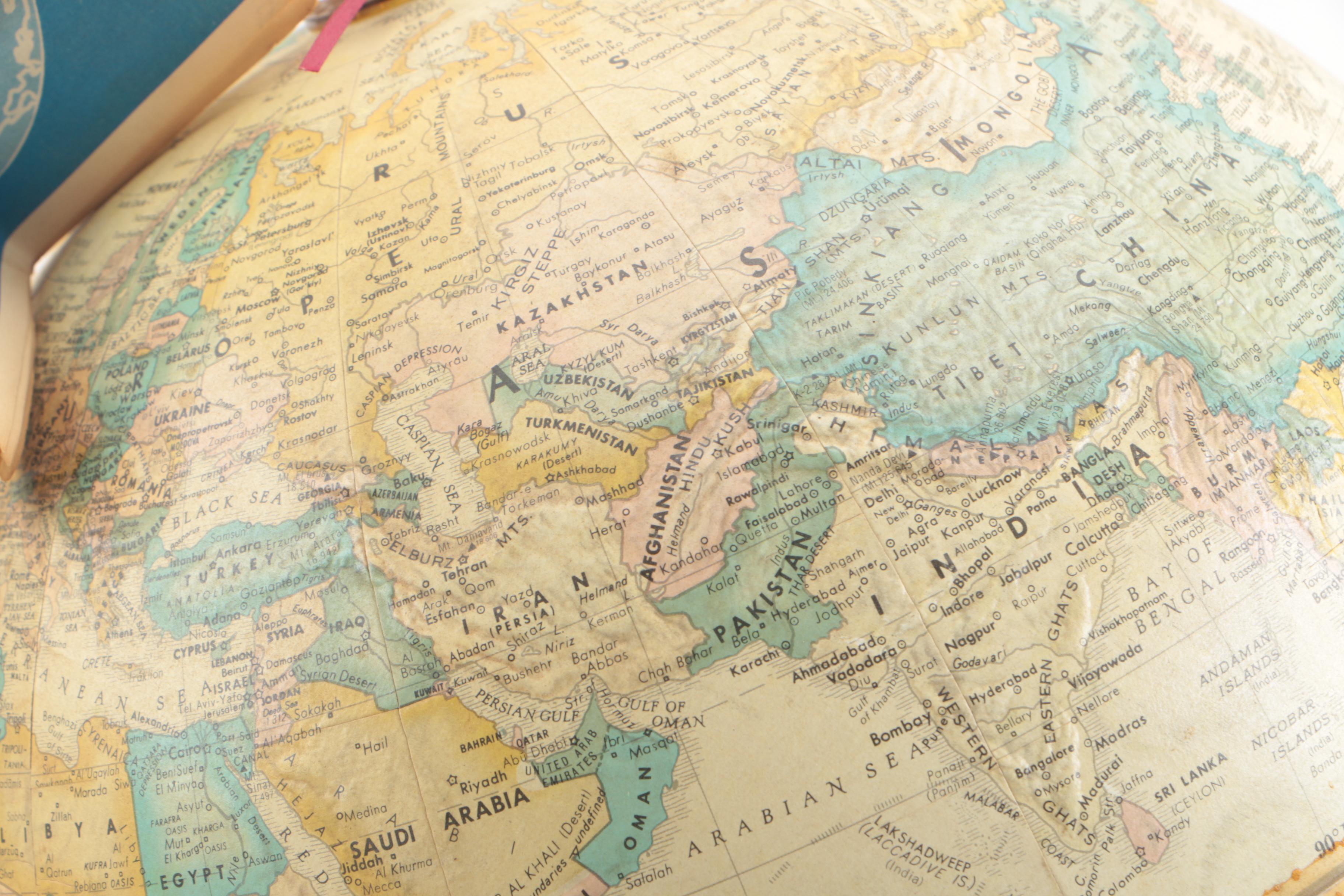 Vintage Desktop Globes by Reploge and the George F. Cram Company