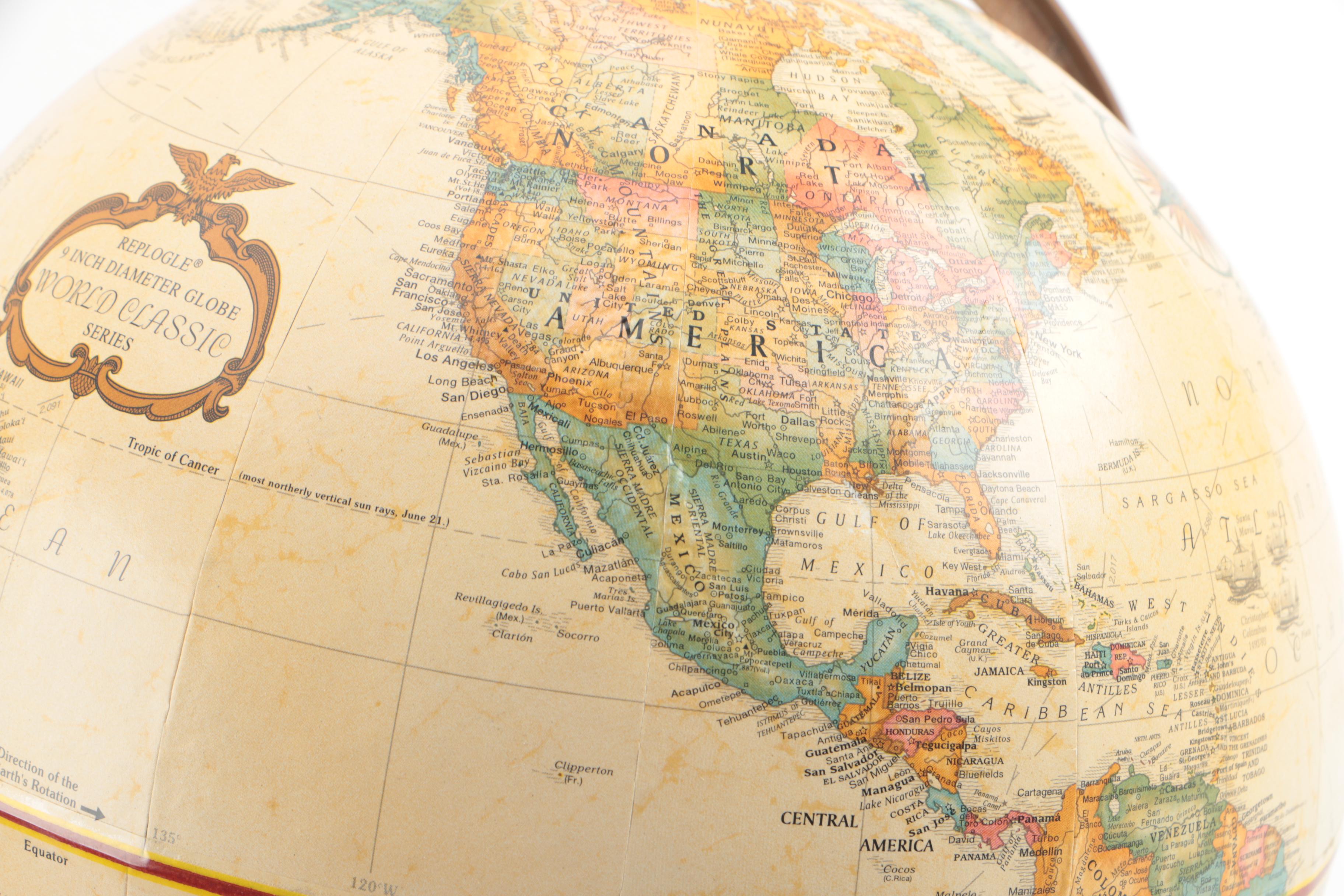 Vintage Desktop Globes by Reploge and the George F. Cram Company