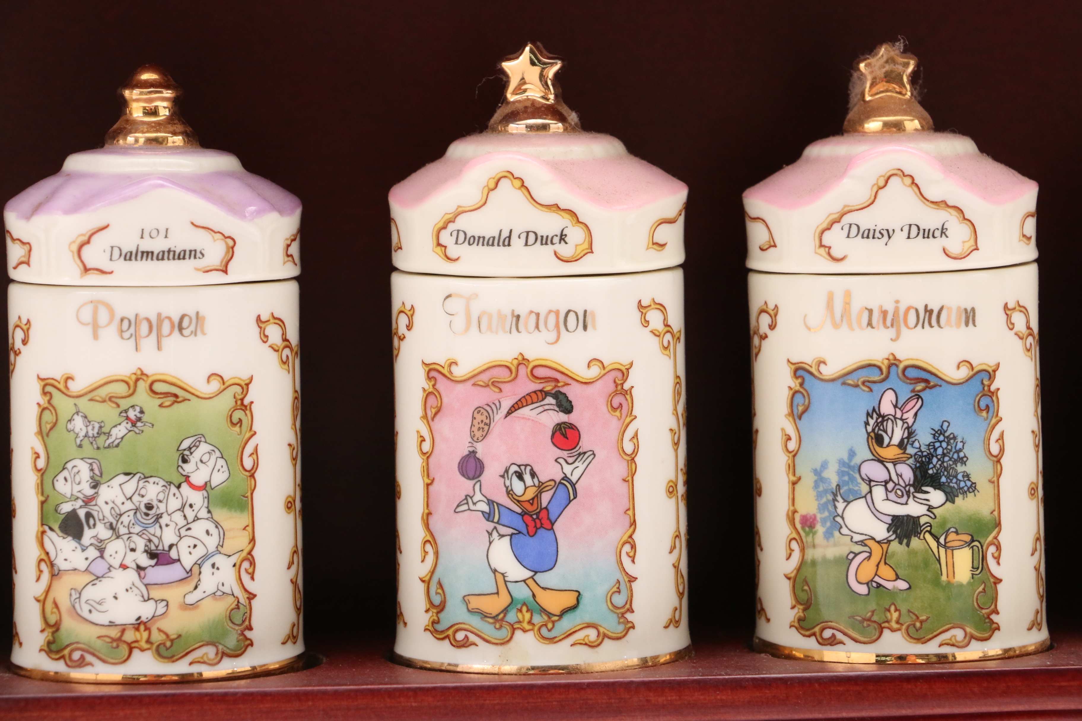 Lenox Walt Disney Spice Jar Collection with Wooden Rack