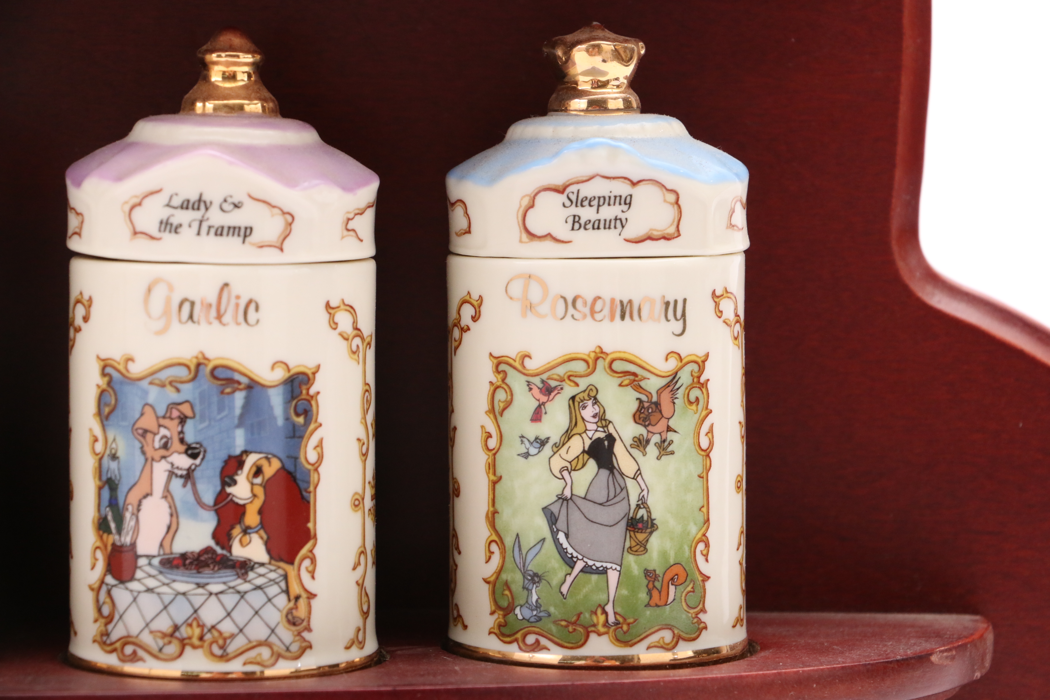 Lenox Walt Disney Spice Jar Collection with Wooden Rack
