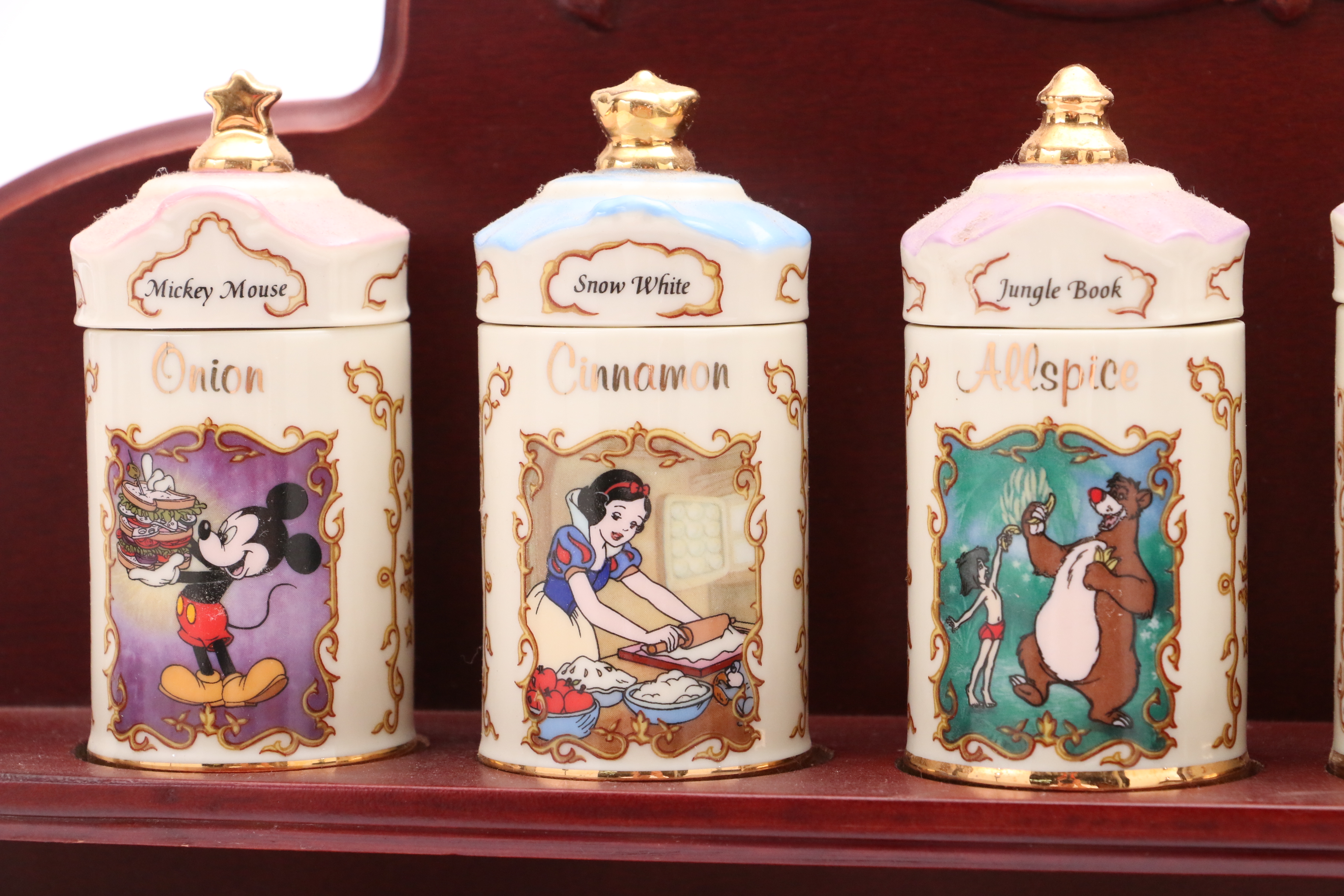 Lenox Walt Disney Spice Jar Collection with Wooden Rack