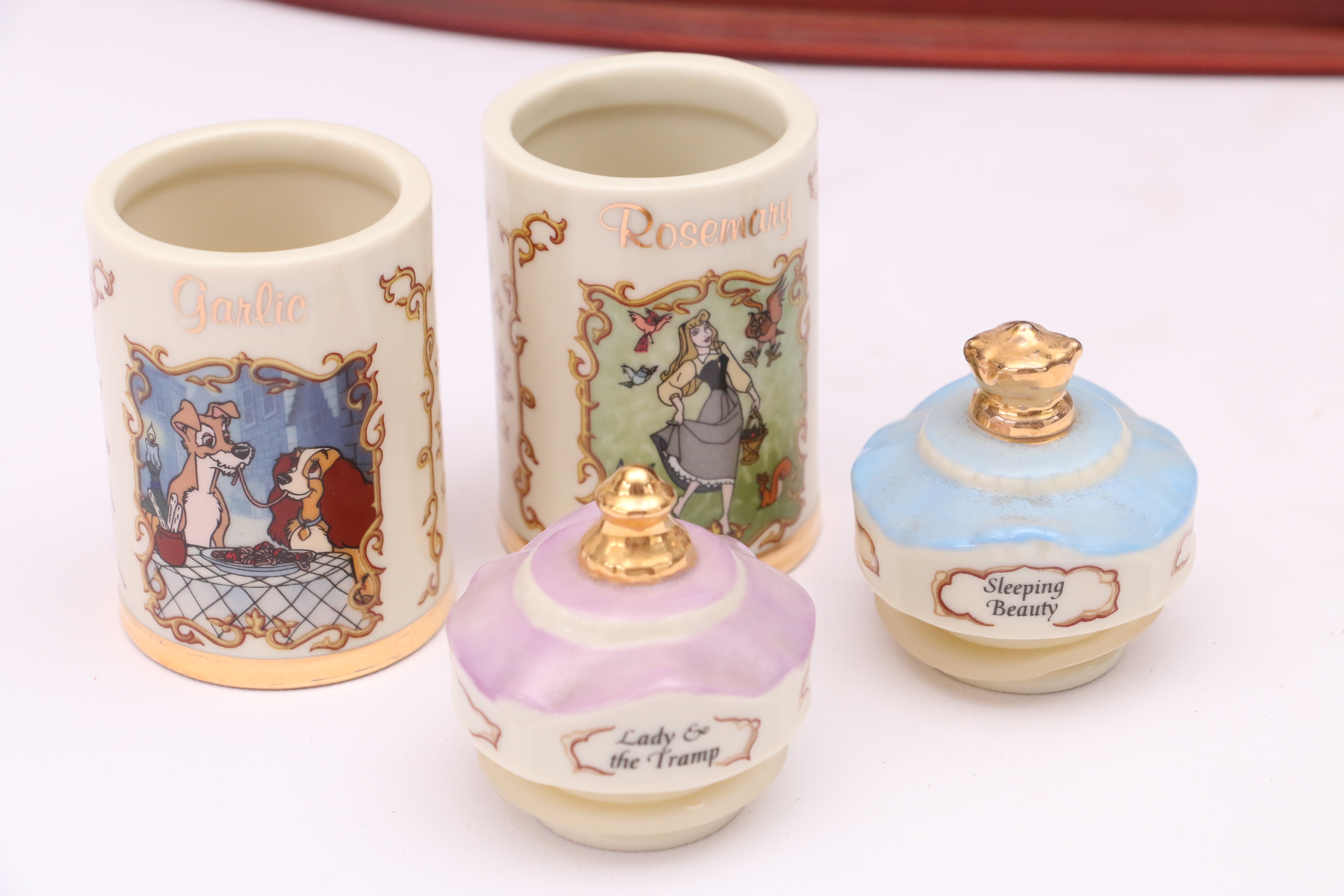 Lenox Walt Disney Spice Jar Collection with Wooden Rack