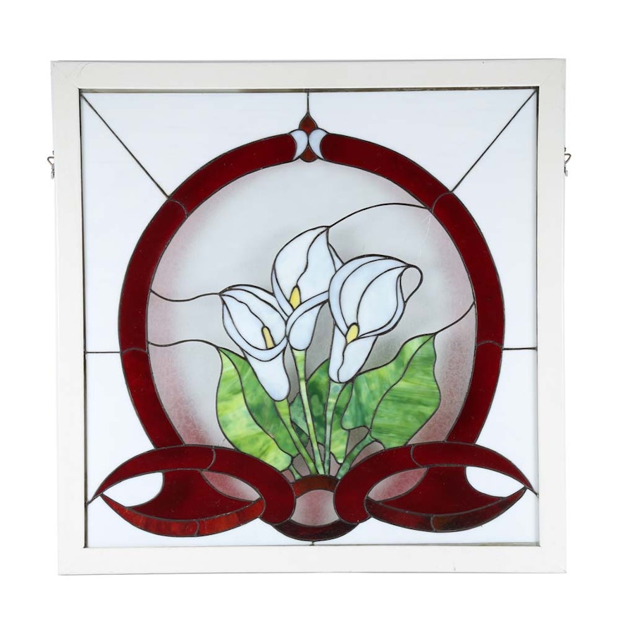 Stained Glass Peace Lily Window Pane