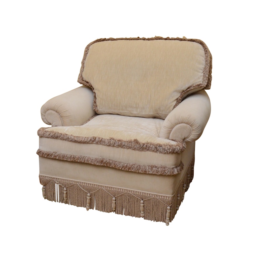 Custom Upholstered Stroheim & Romann Velvet Occasional Chair