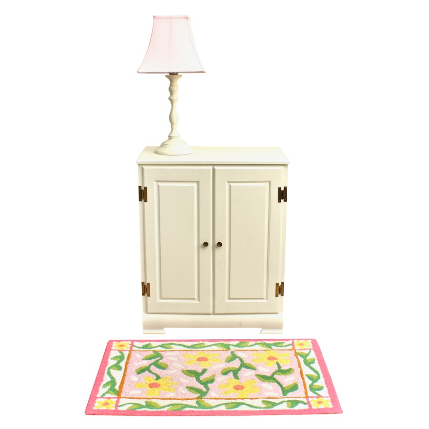 Vintage Painted Cabinet and Pottery Barn Kids Lamp