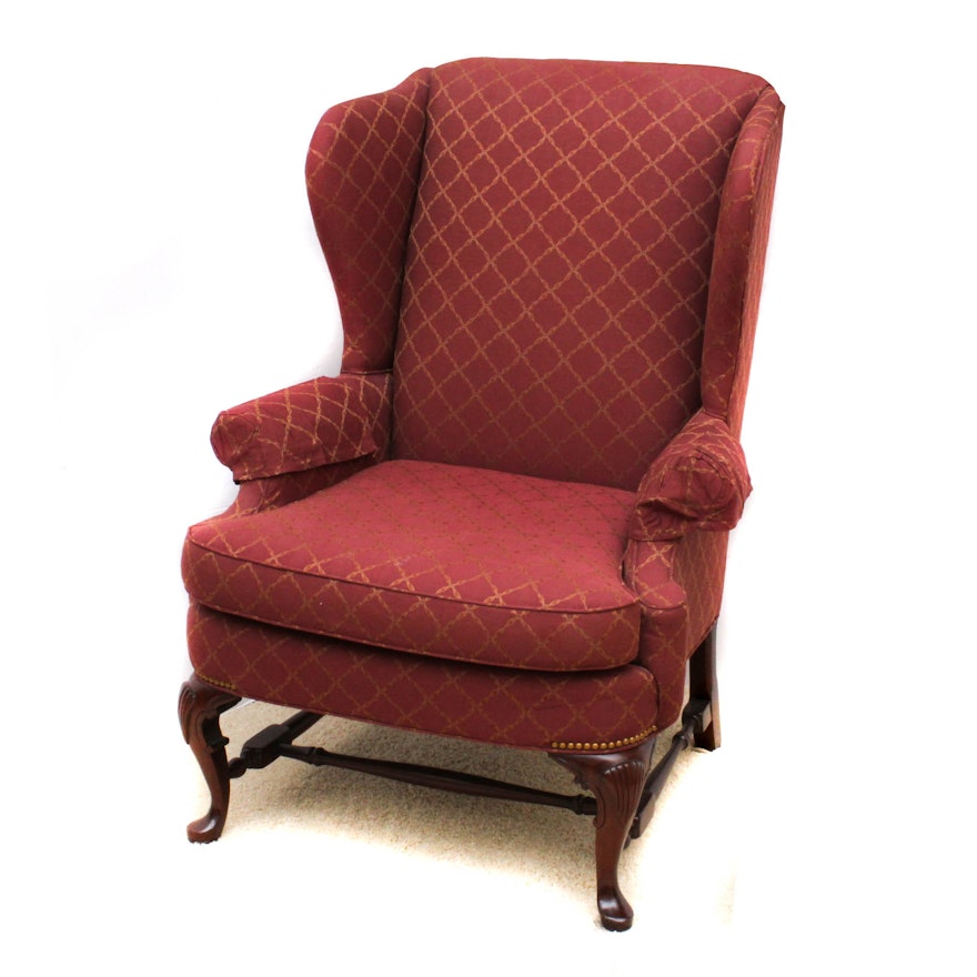 Queen Anne-Style Wing Back Armchair