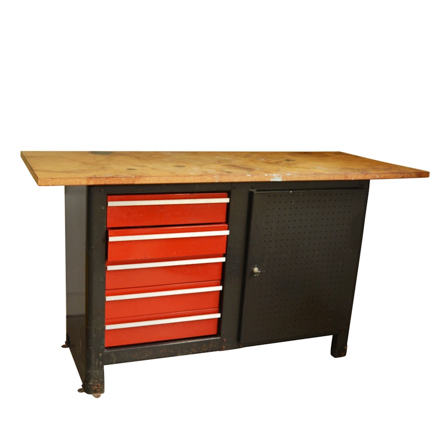 Work Bench and Cabinet Combination