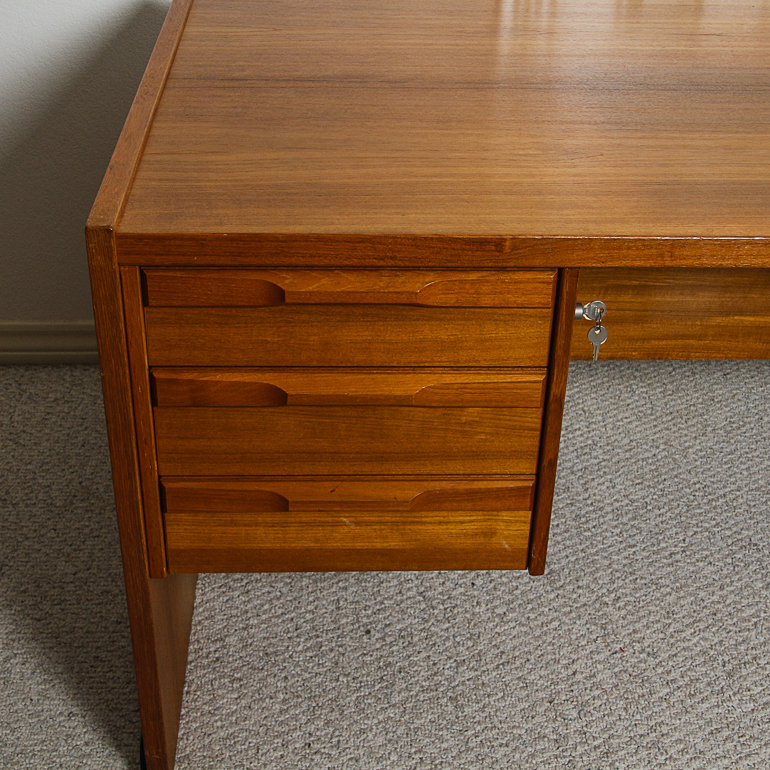 Danish Modern Teak Desk by Denka