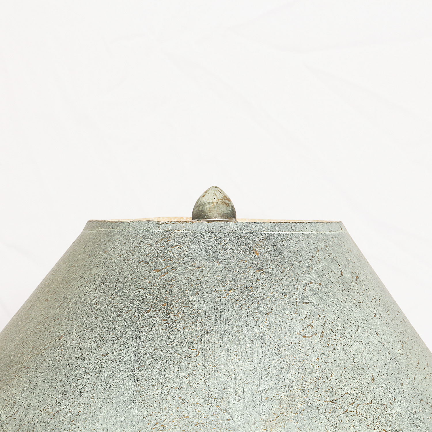 Vintage Painted Metal Table Lamp with Faux Verdigris