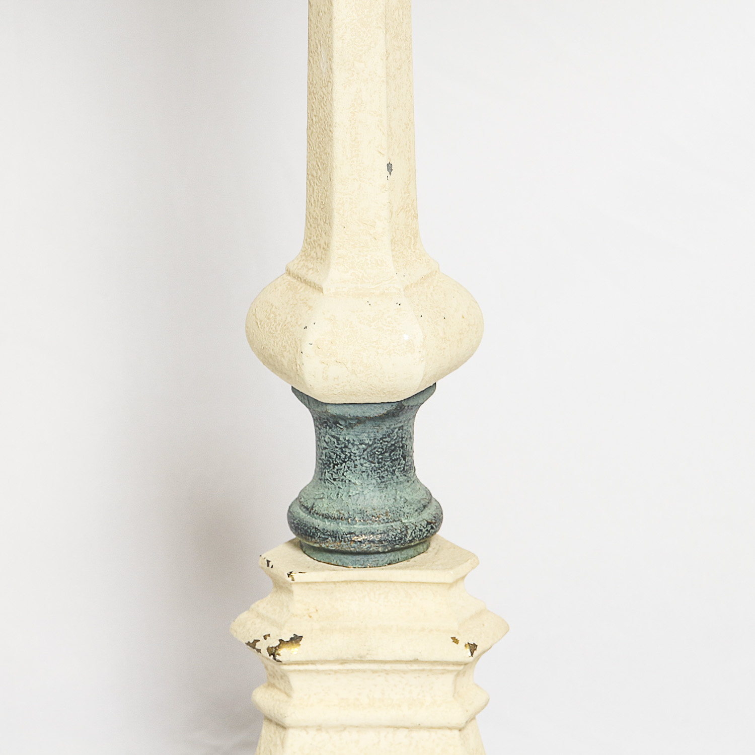 Vintage Painted Metal Table Lamp with Faux Verdigris