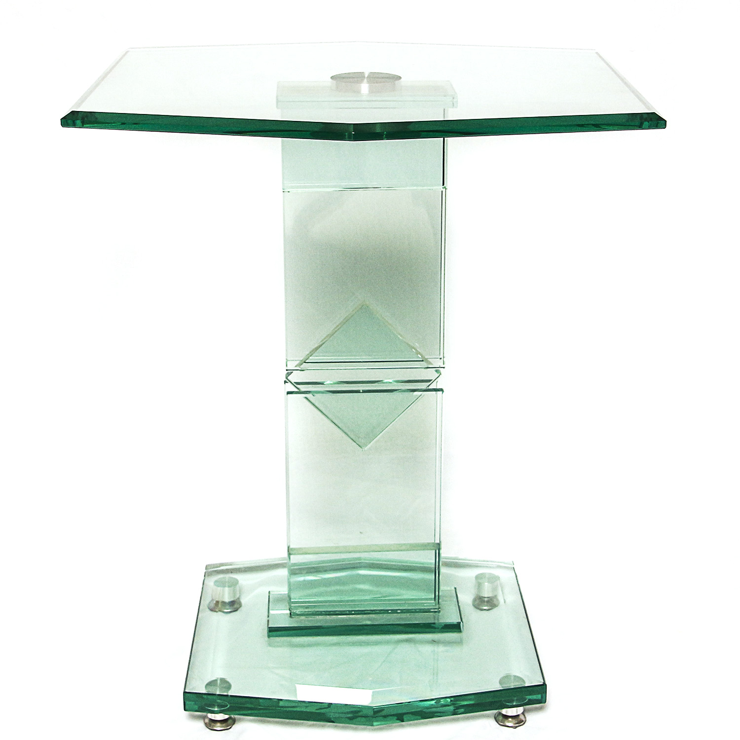 Glass Pedestal Accent Table