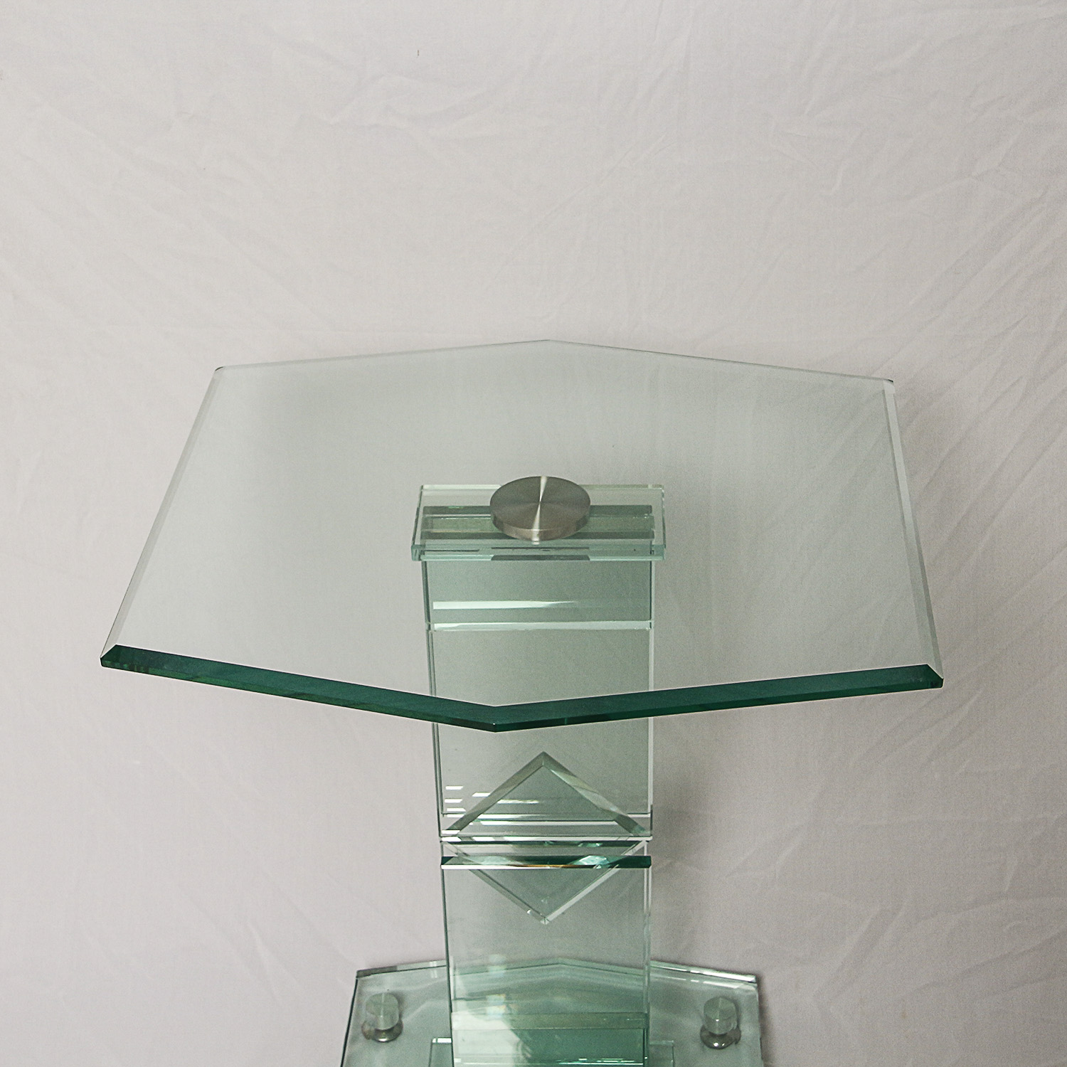 Glass Pedestal Accent Table