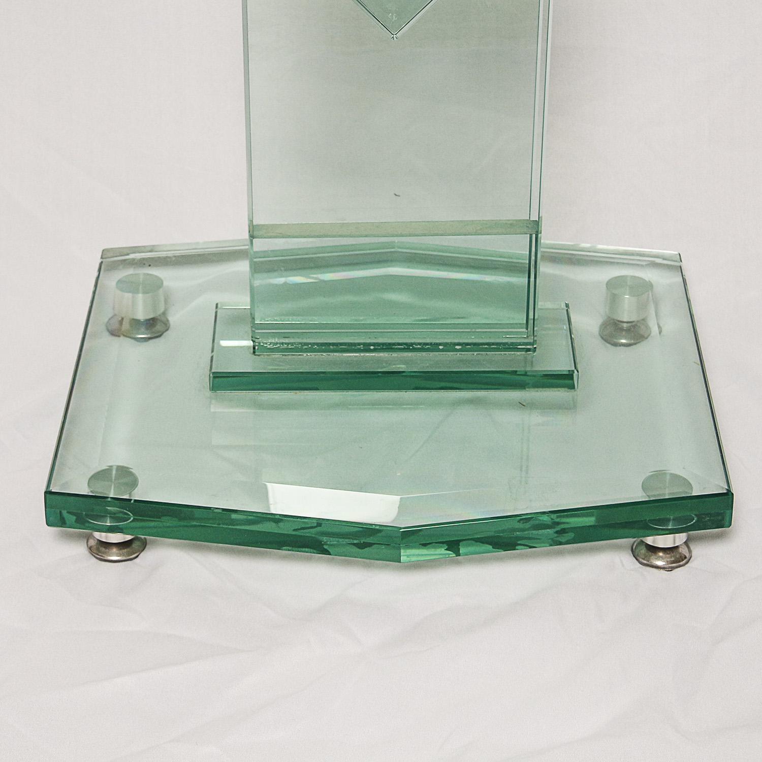 Glass Pedestal Accent Table