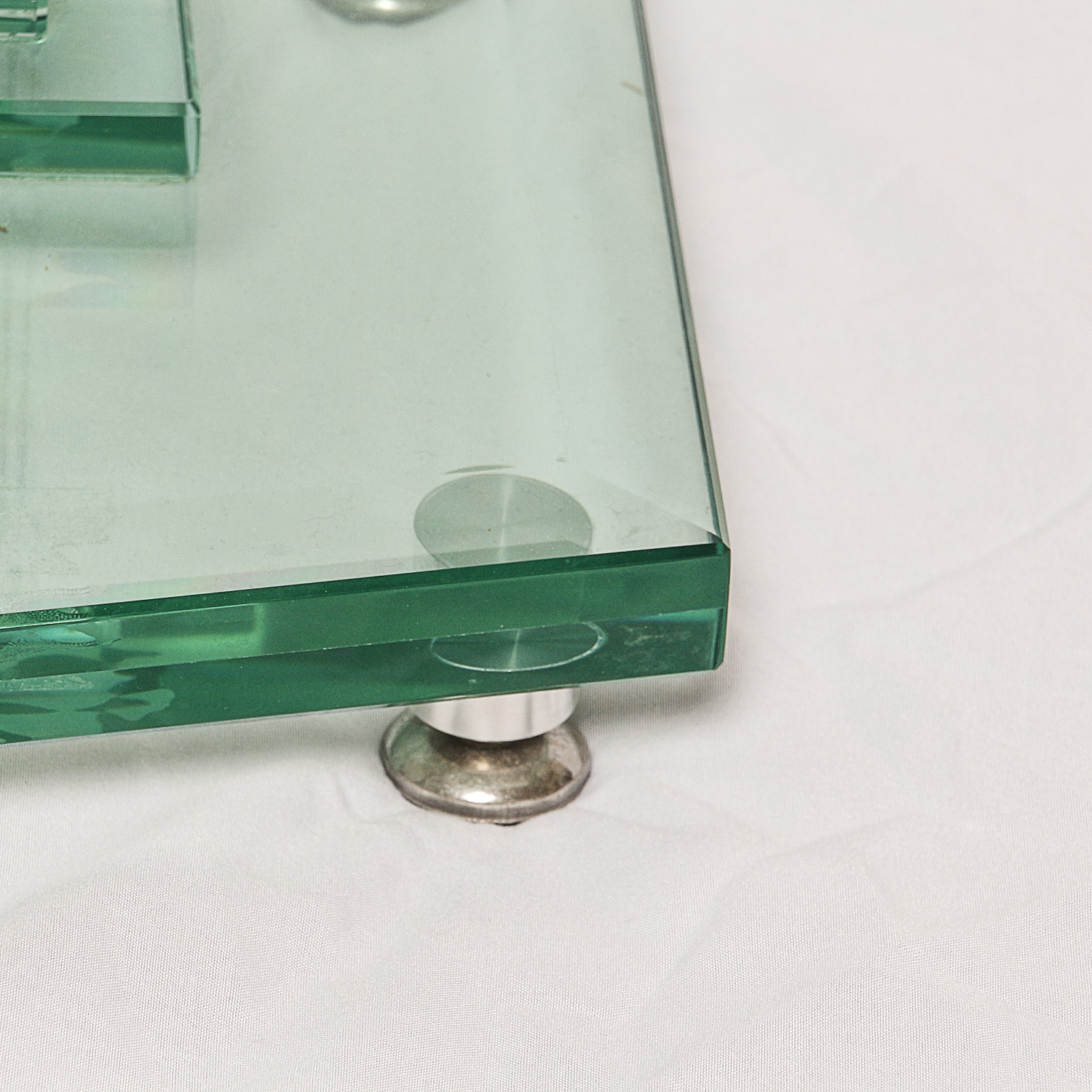 Glass Pedestal Accent Table