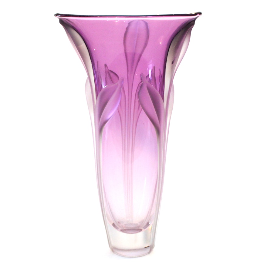 William Wasner Purple Art Glass Vase