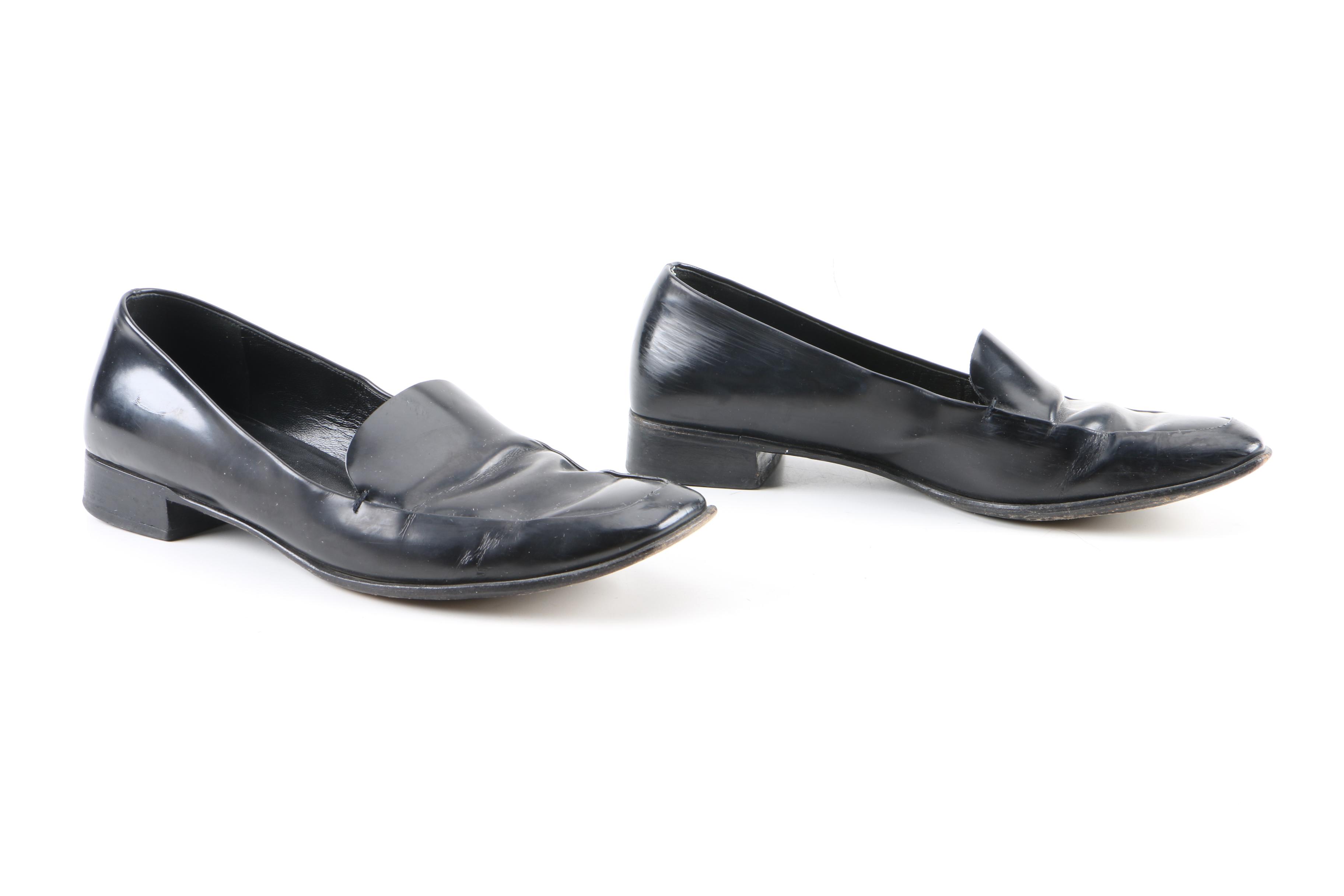Women's Prada Black Leather Loafers
