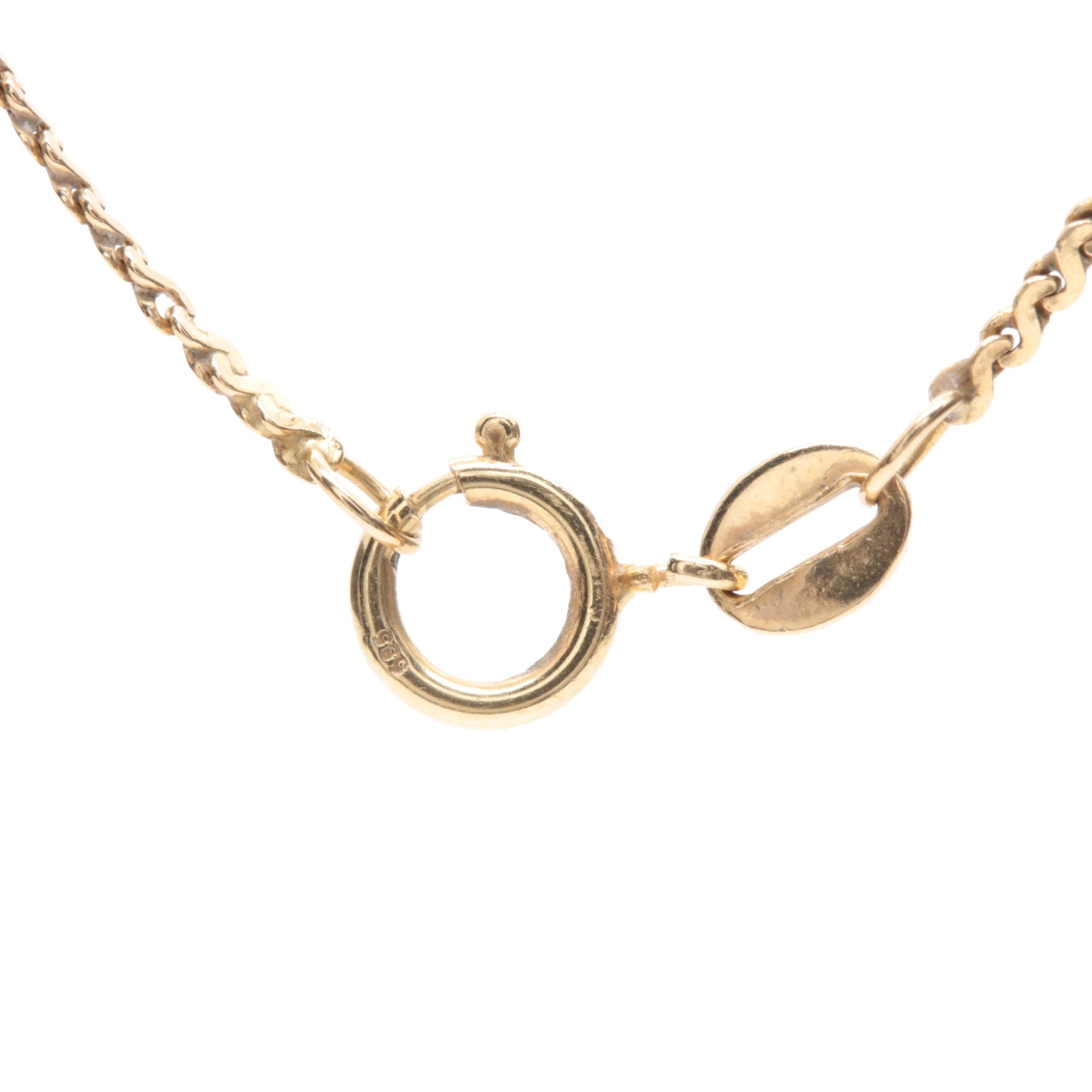 14K Yellow Gold Monogrammed Necklace