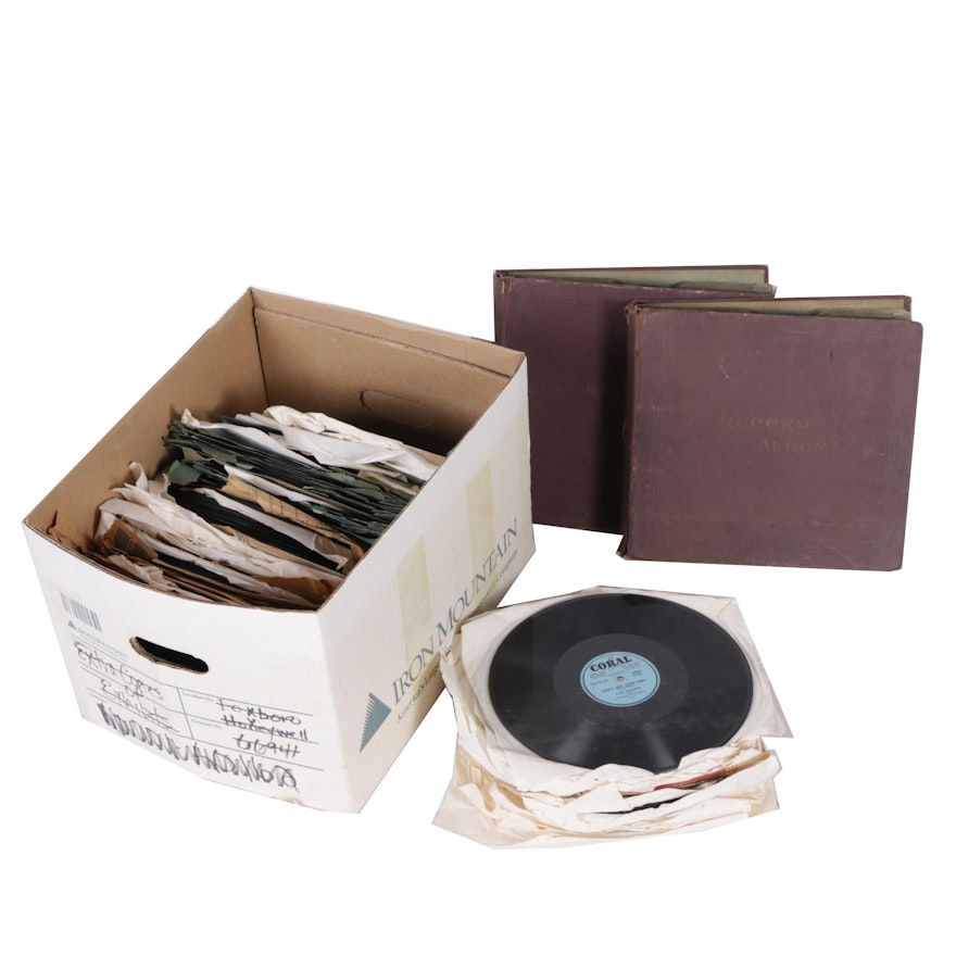 Early 20th Century Big Band, Folk, and Jazz 78 RPM Records and Storage Binders