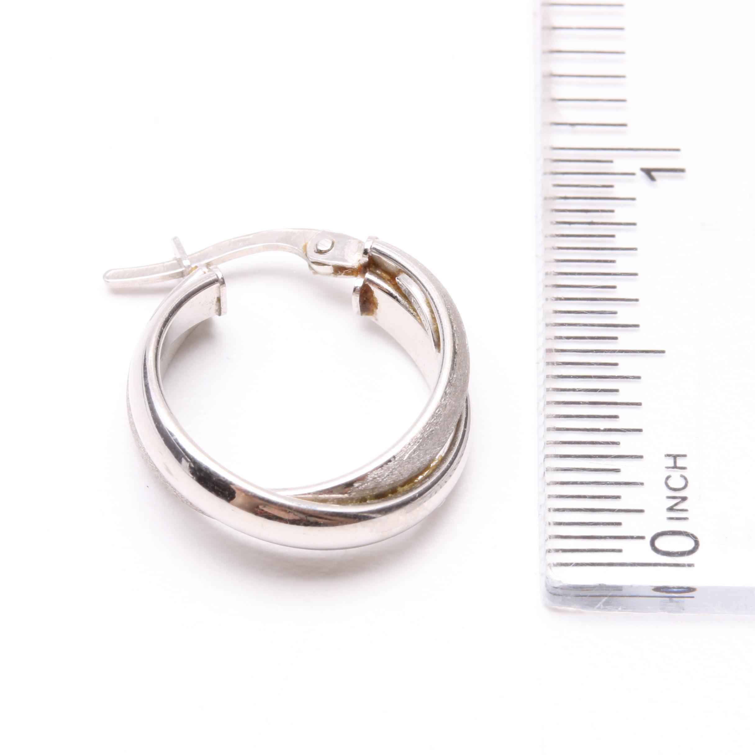 14K White Gold Hoop Earrings