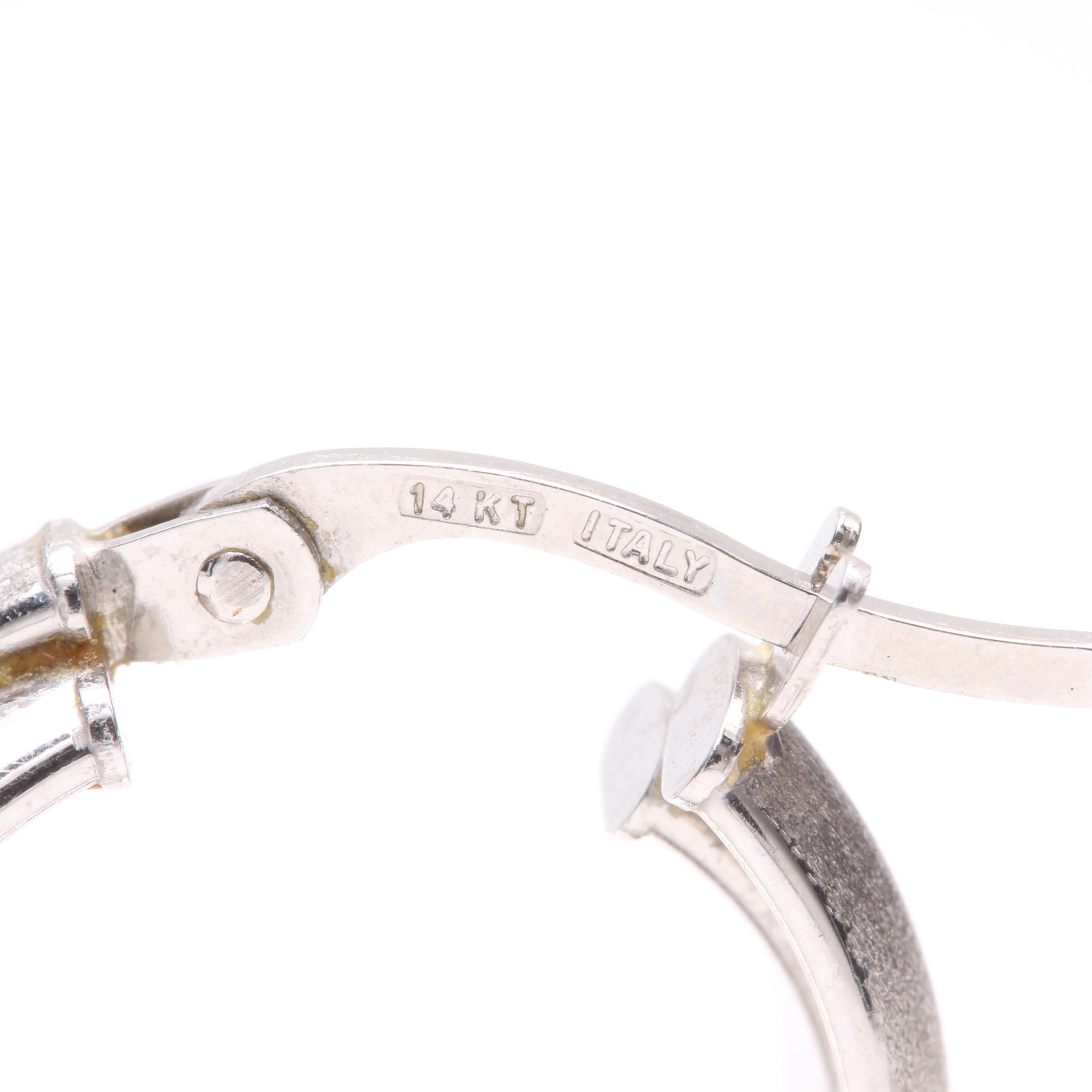 14K White Gold Hoop Earrings