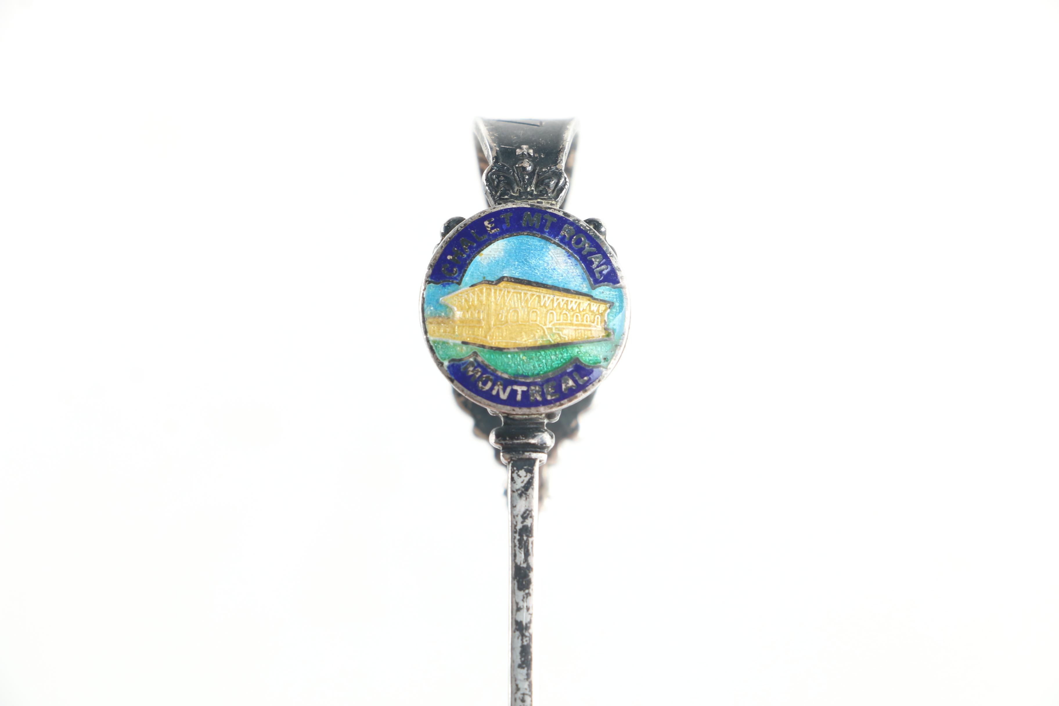 Breadner Manufacturing Co. Sterling and Enameled Souvenir Montreal Sugar Tongs