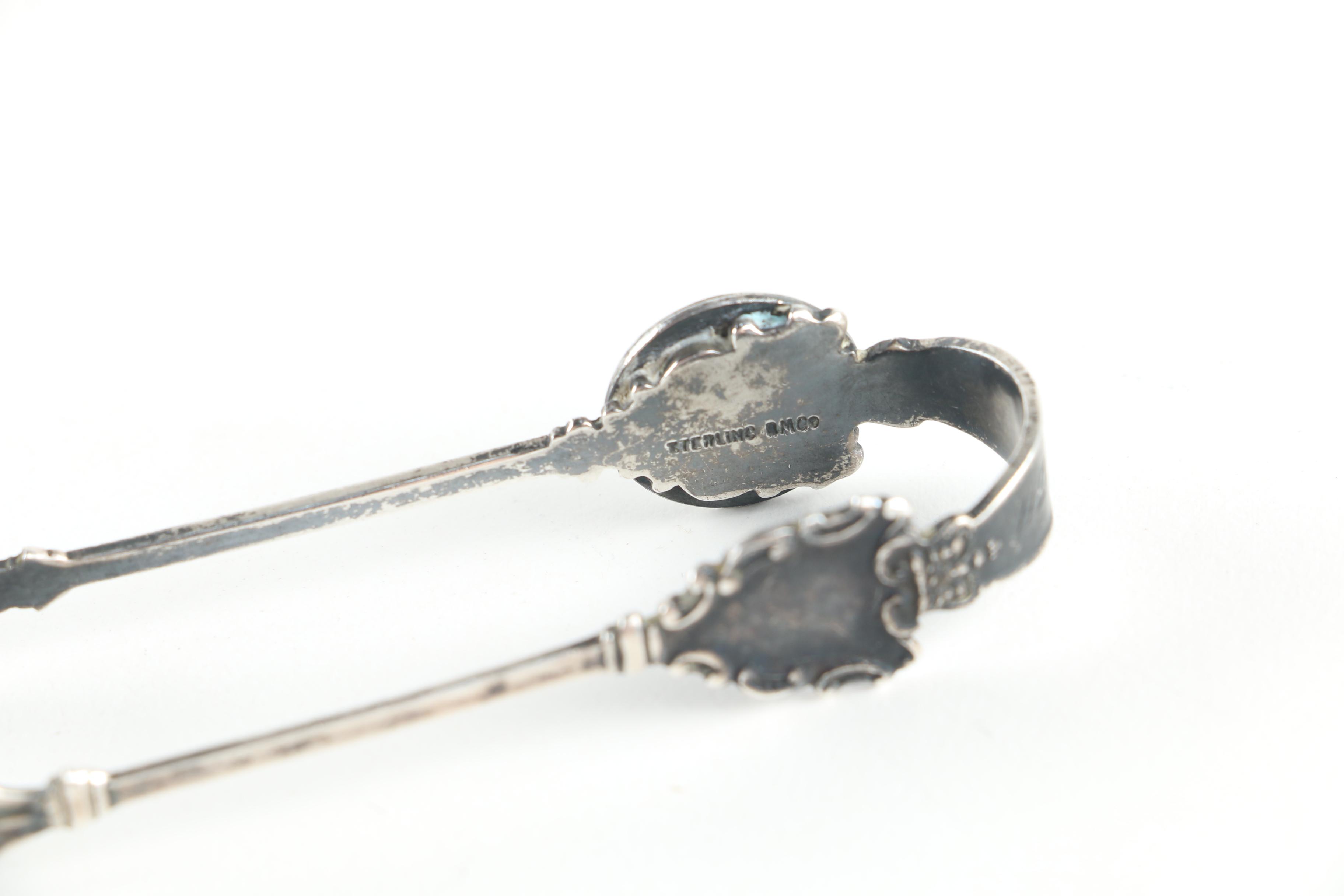 Breadner Manufacturing Co. Sterling and Enameled Souvenir Montreal Sugar Tongs