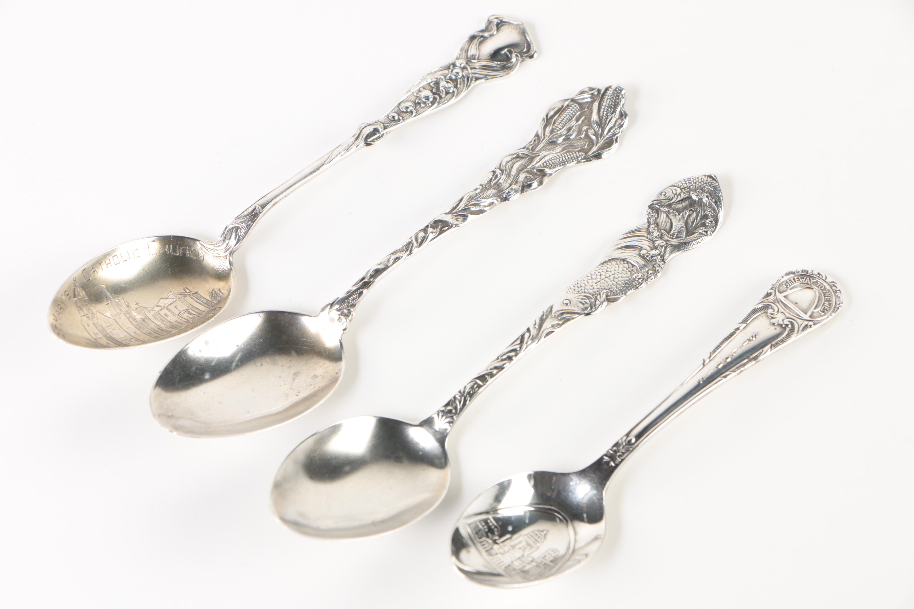 Reed & Barton Sterling Silver St. Louis Souvenir Spoon with Other Sterling Spoon